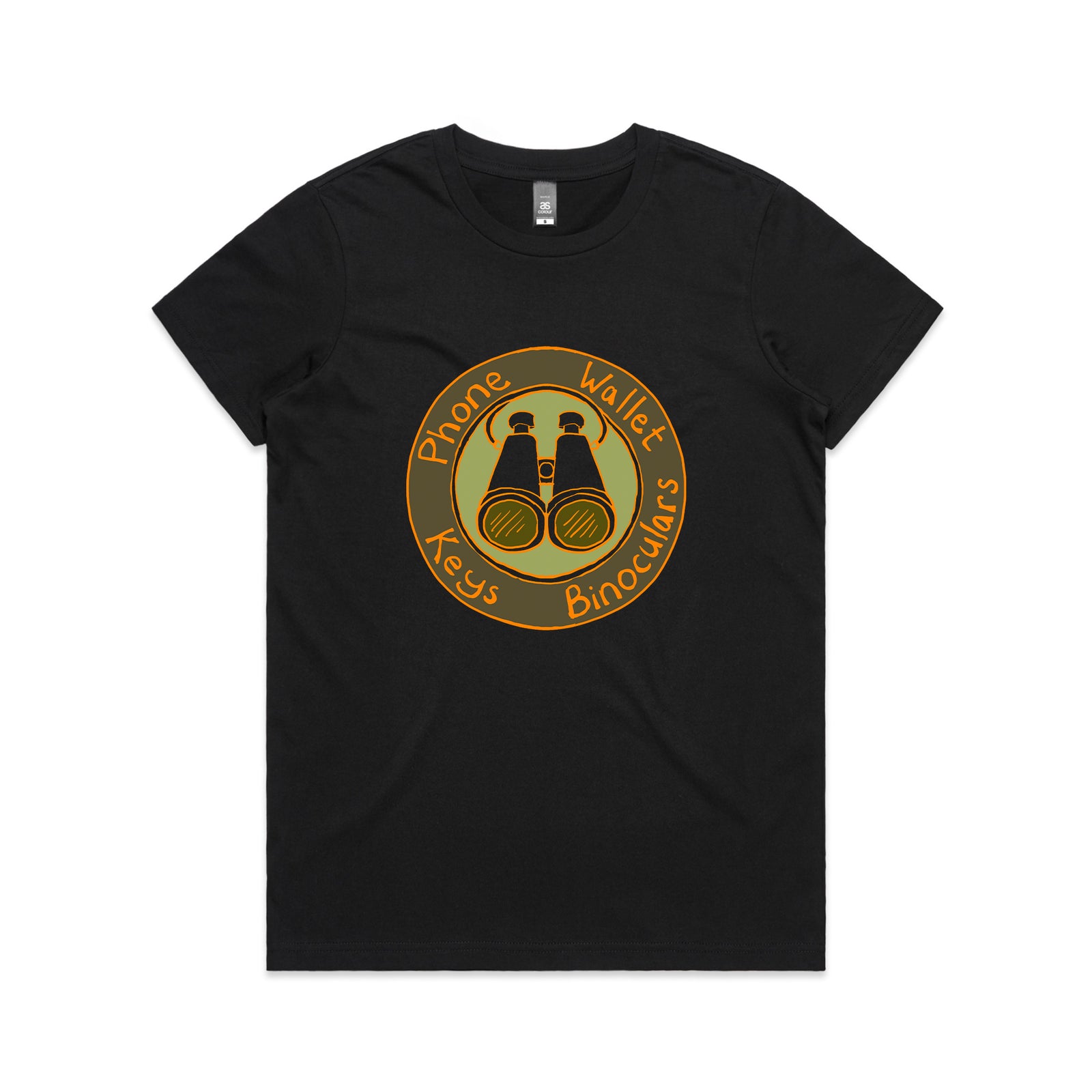 Phone Wallet Keys Binoculars Tee