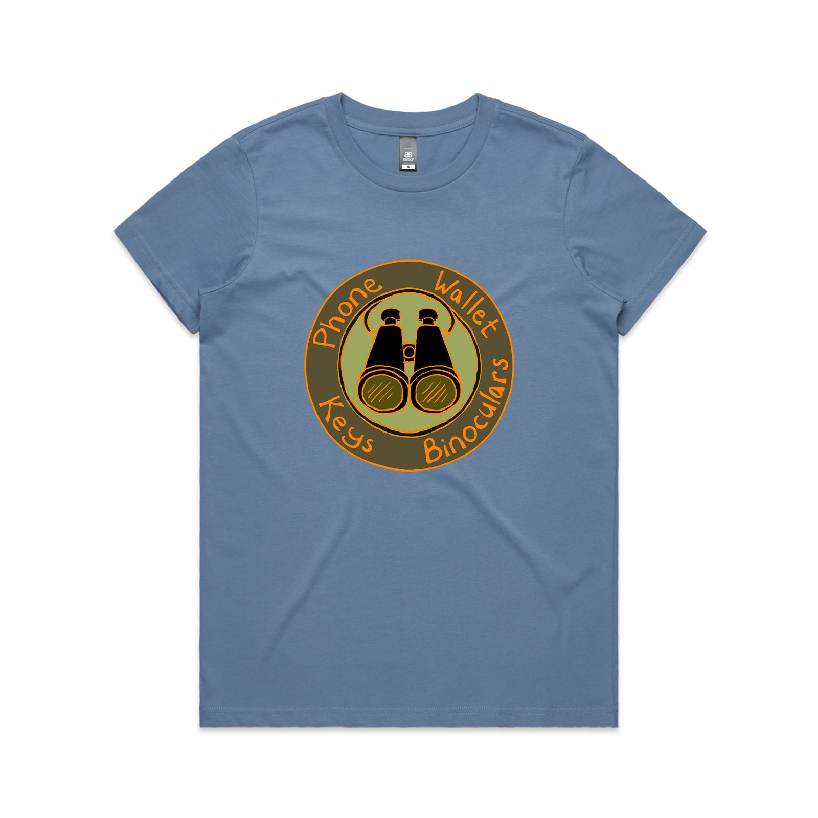 Phone Wallet Keys Binoculars Tee