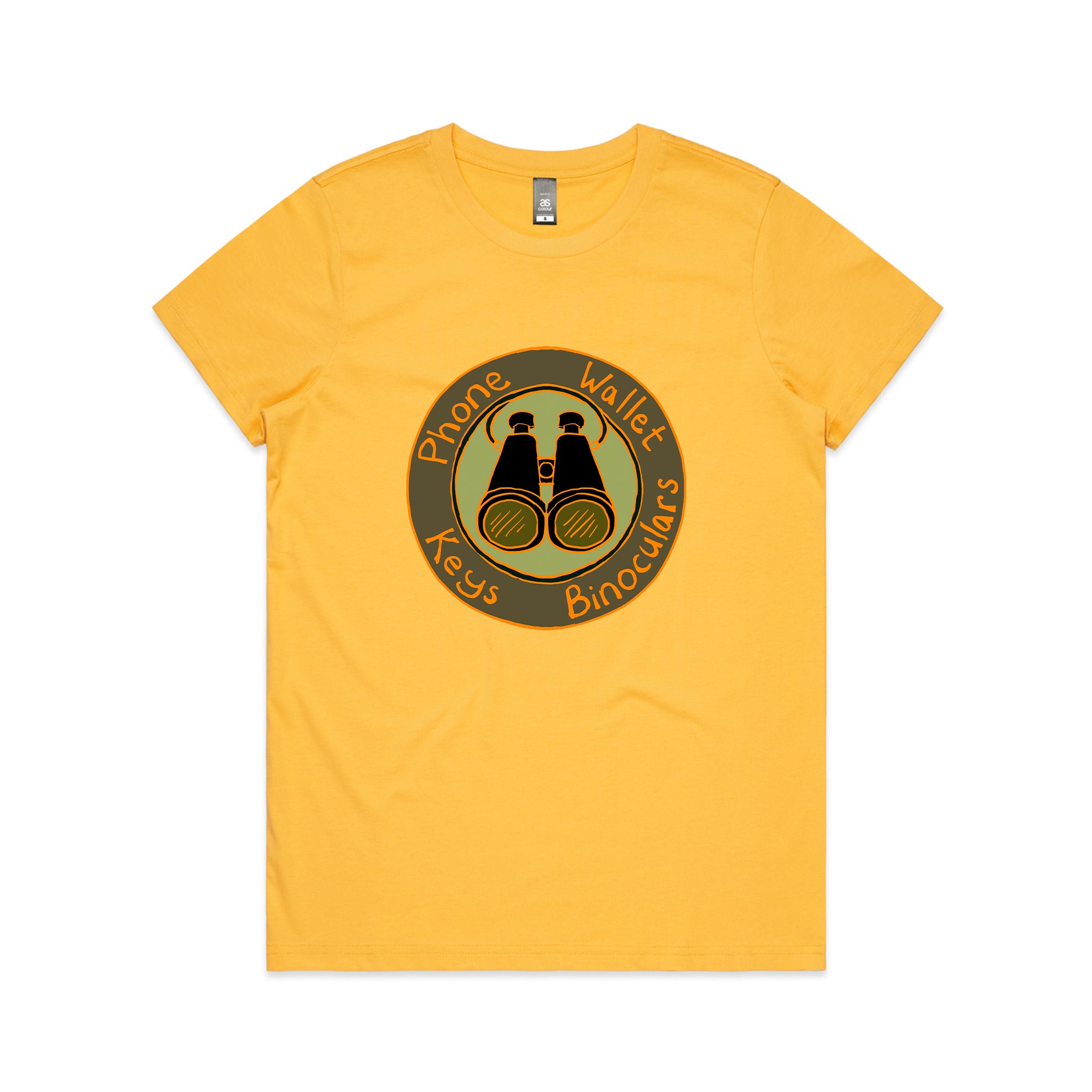 Phone Wallet Keys Binoculars Tee