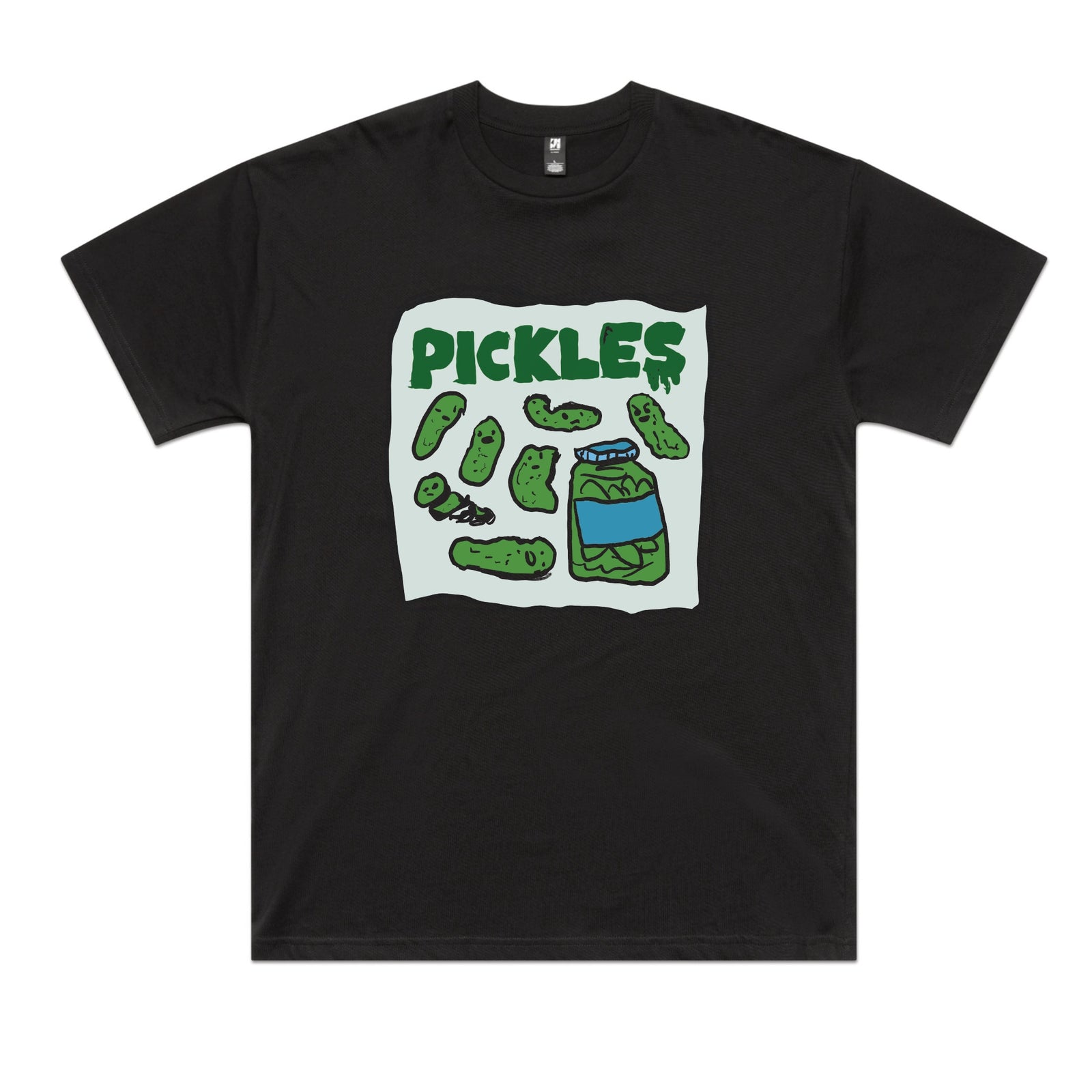 Black oversized t-shirt with Pickles graphic by Lonely Kids Club