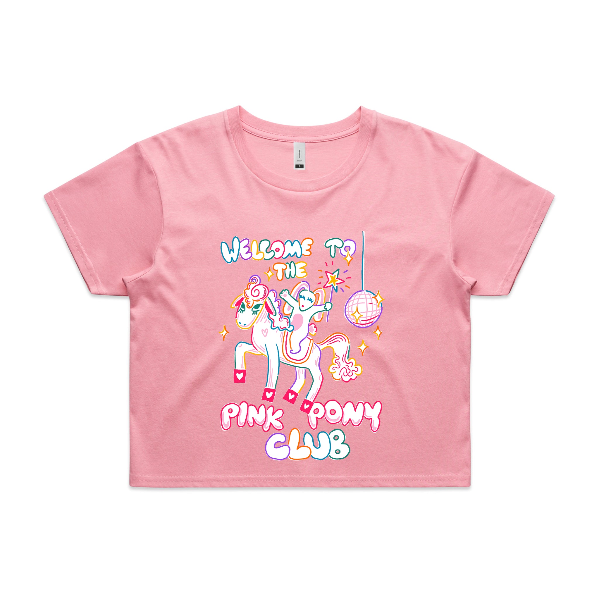 Pink Pony Club T-Shirt Inspired by Chappell Roan and sustainably printed in Sydney.