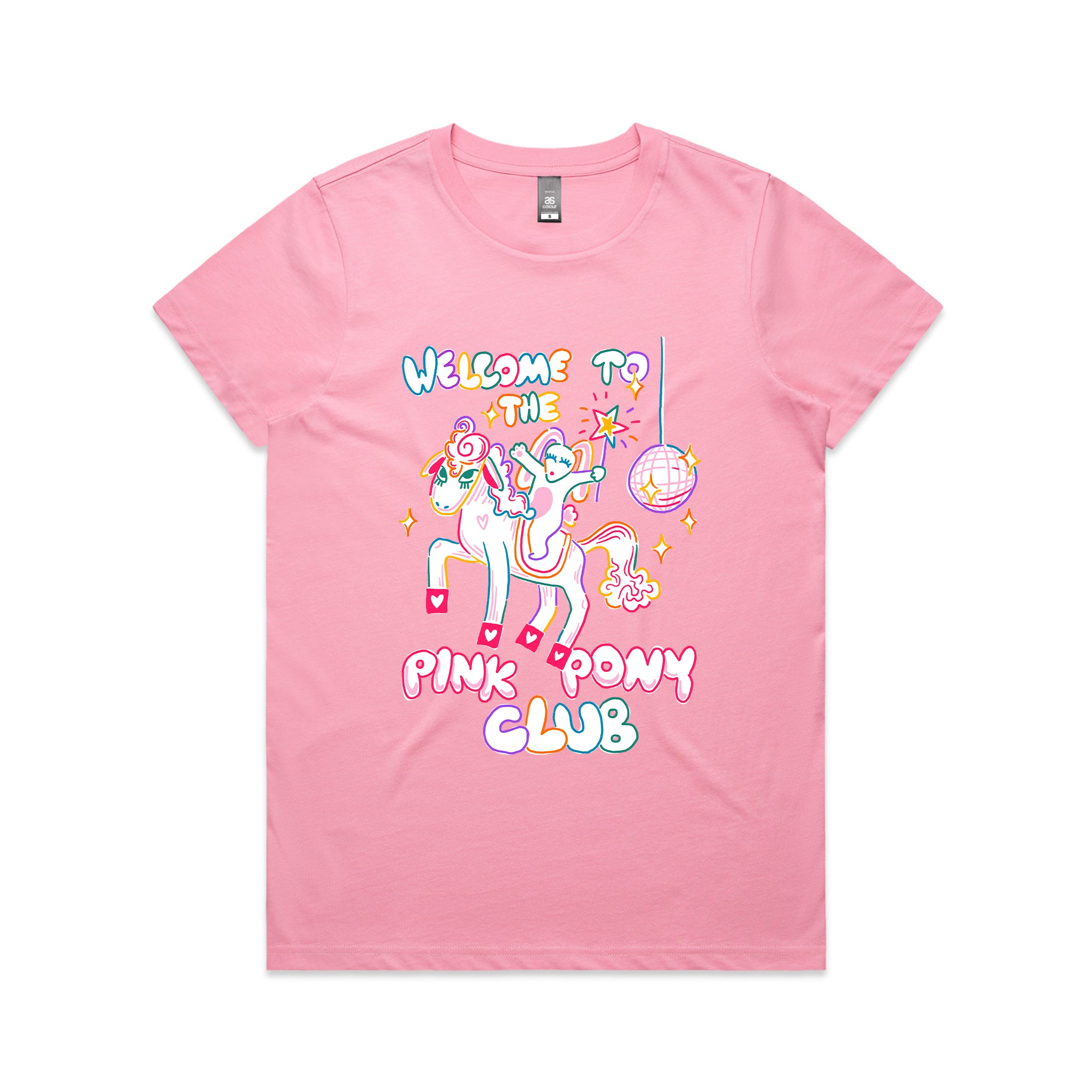 Pink Pony Club T-Shirt Inspired by Chappell Roan and sustainably printed in Sydney.