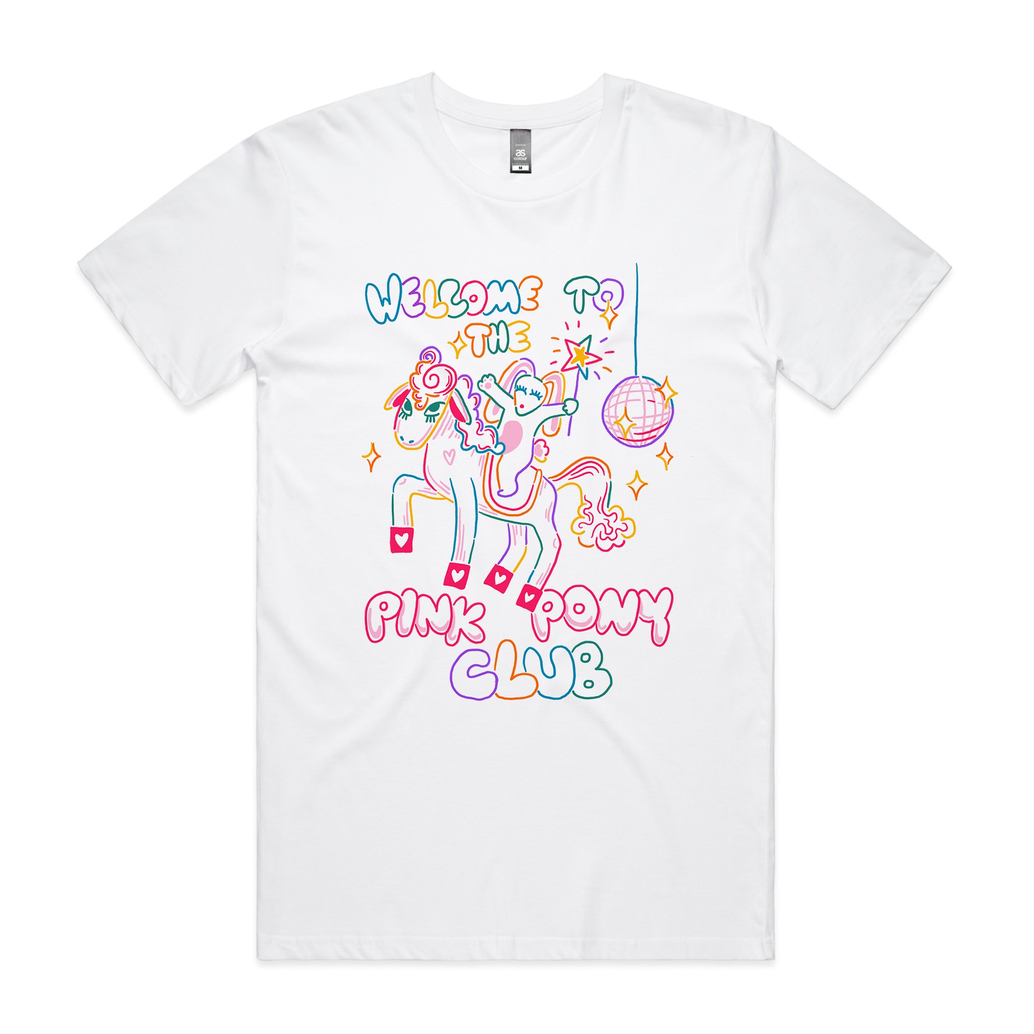 Pink Pony Club T-Shirt Inspired by Chappell Roan and sustainably printed in Sydney.