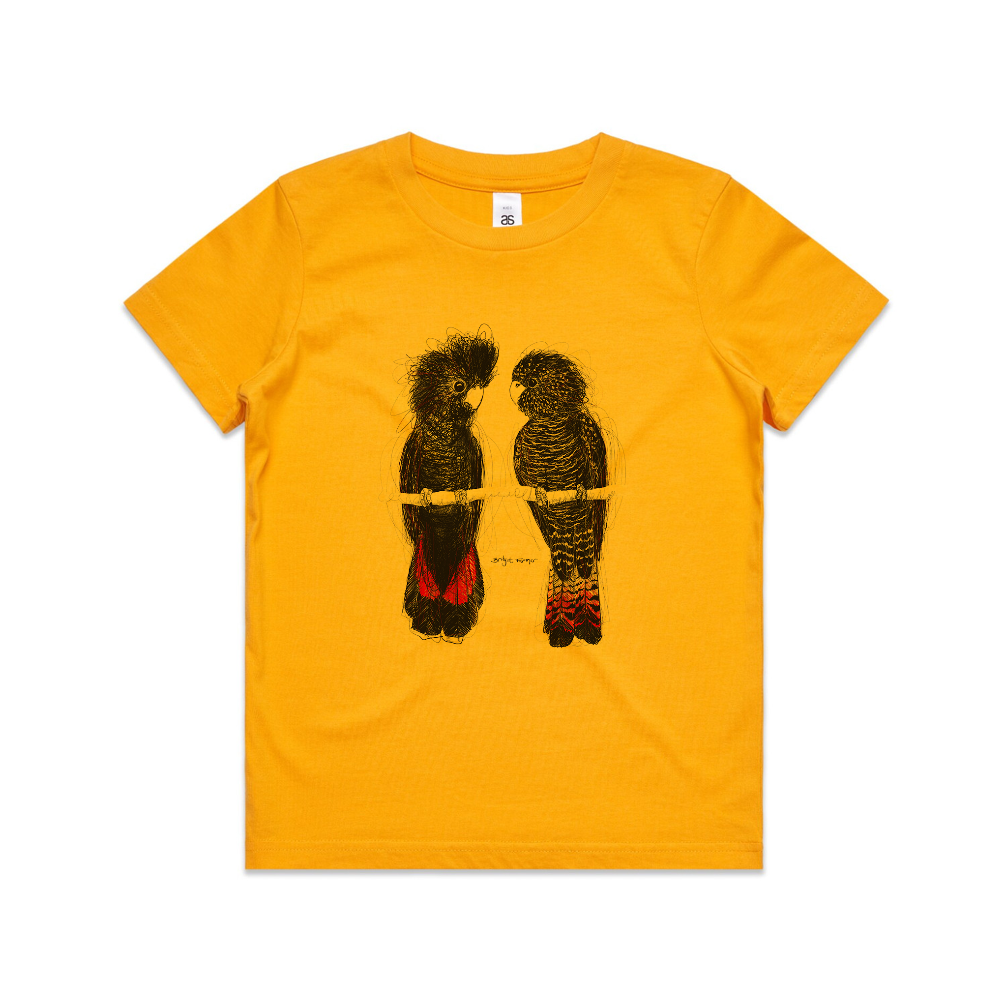 Red Tailed Black Cockatoos Kids Tee