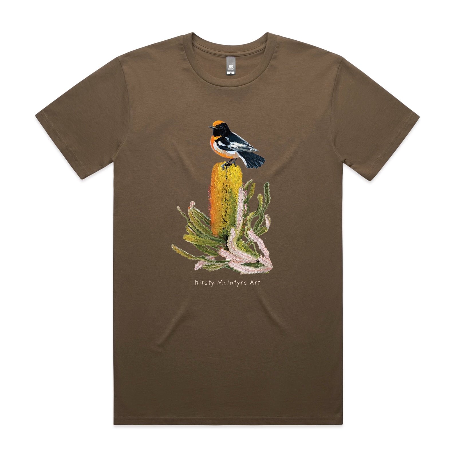 Walnut unisex t-shirt with Red Robin graphic by Lonely Kids Club
