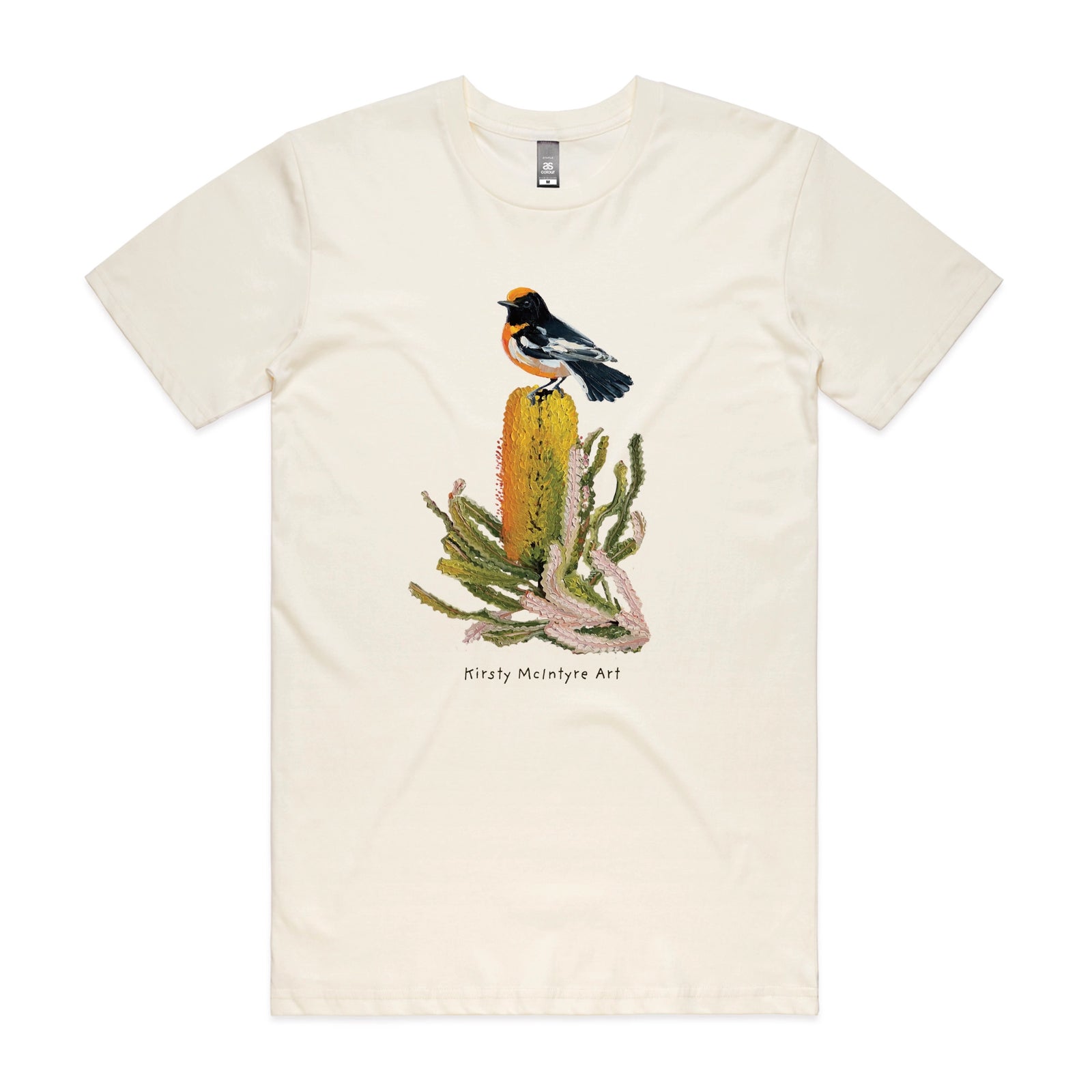Ecru unisex t-shirt with Red Robin graphic by Lonely Kids Club