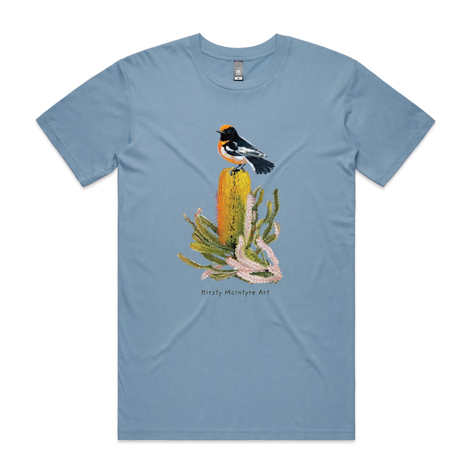 Carolina Blue unisex t-shirt with Red Robin graphic by Lonely Kids Club