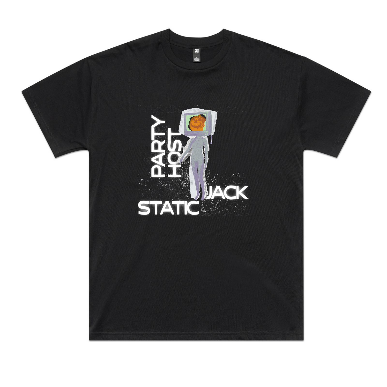 Black oversized t-shirt with Static Jack Oversized graphic by Lonely Kids Club