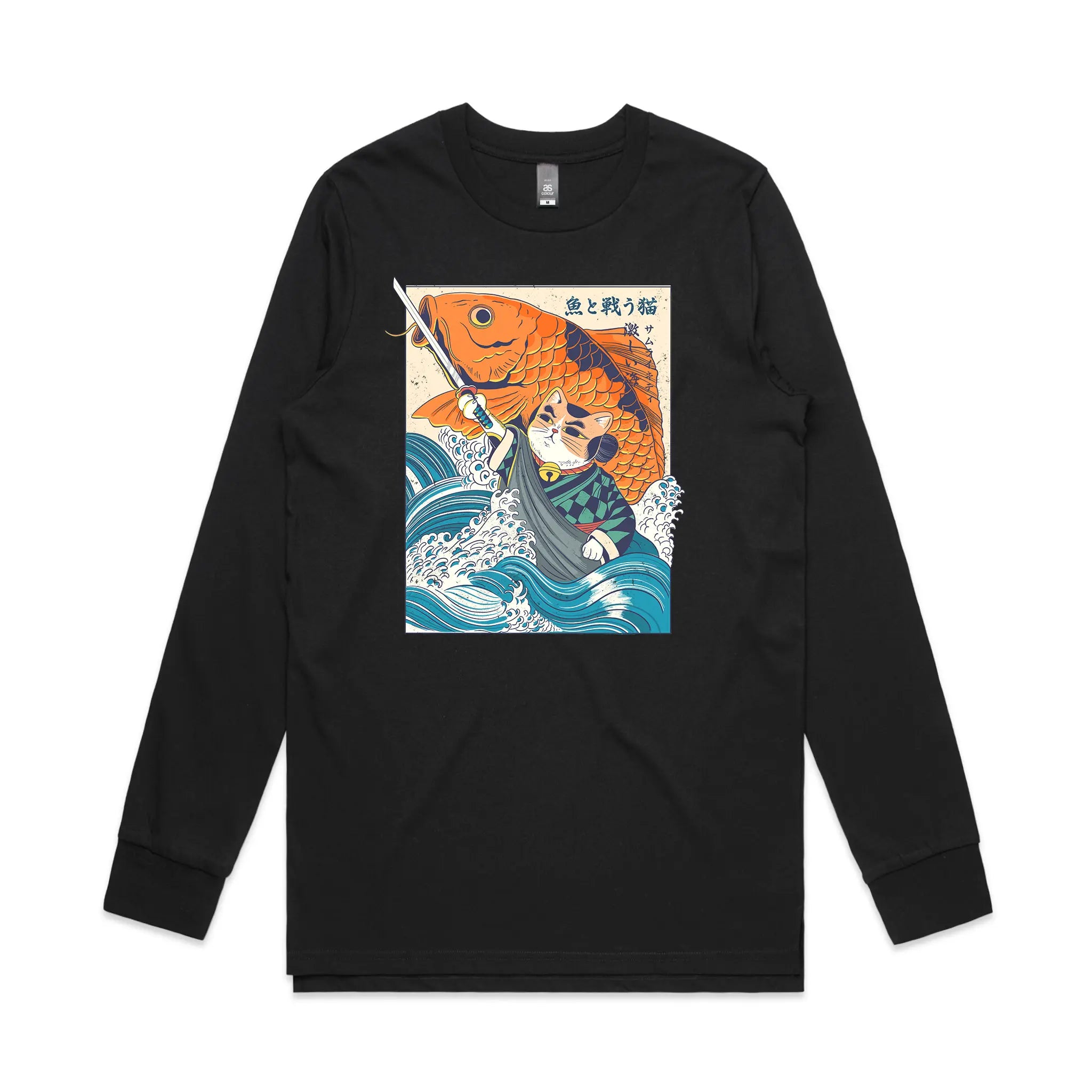 Samurai Cat And Koi Fish Tee