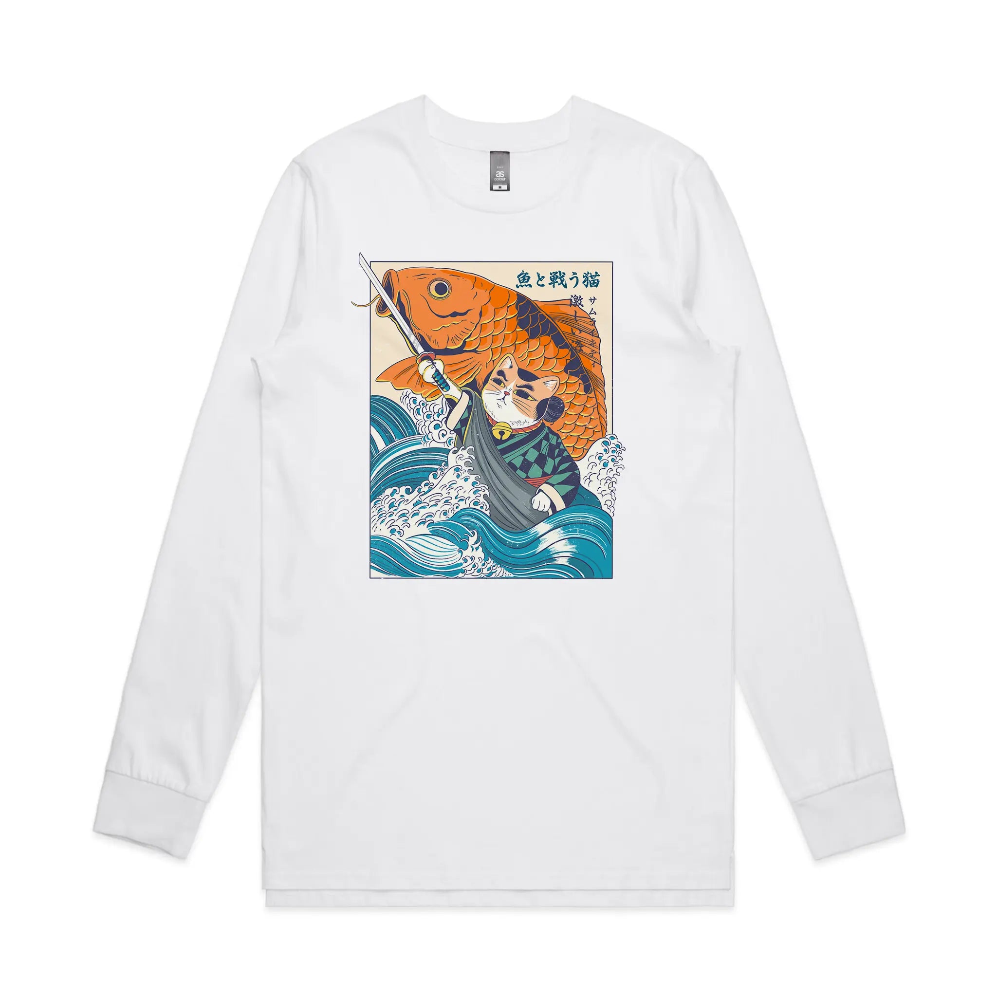 Samurai Cat And Koi Fish Tee
