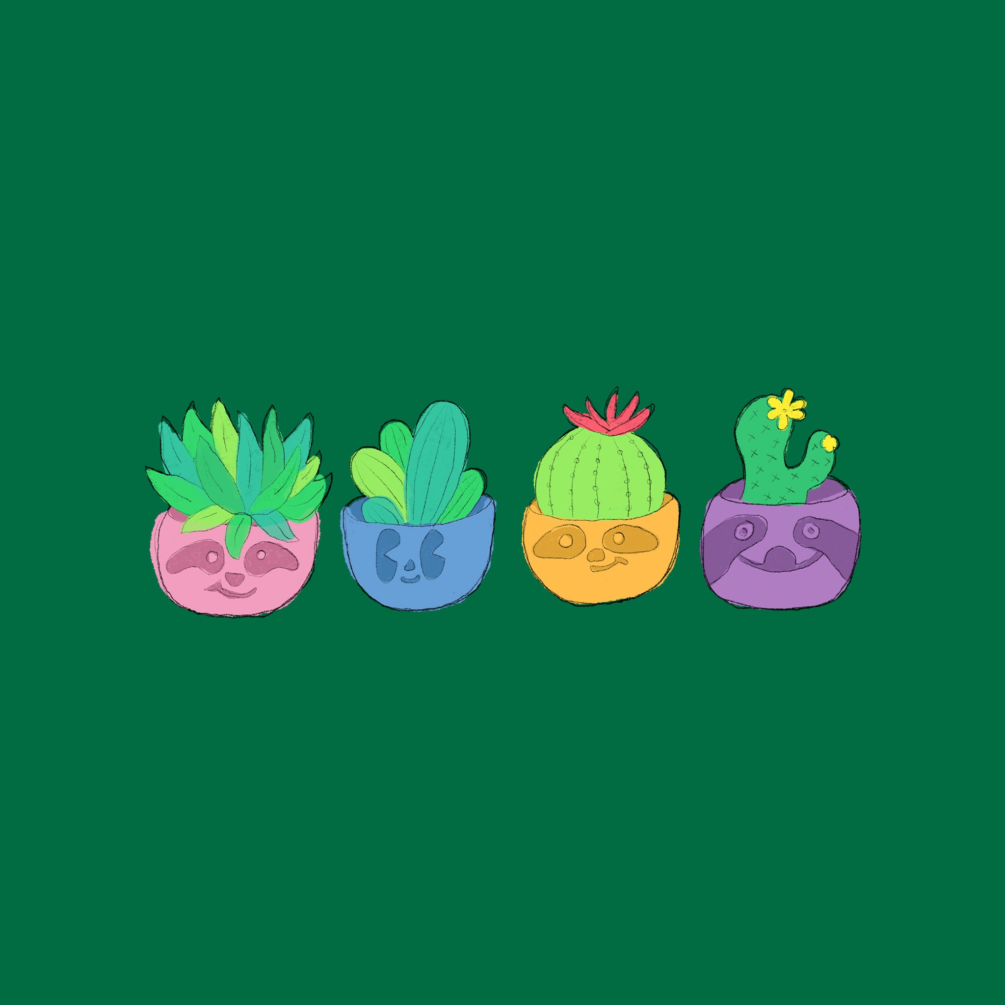 Sloth Succulents Tee