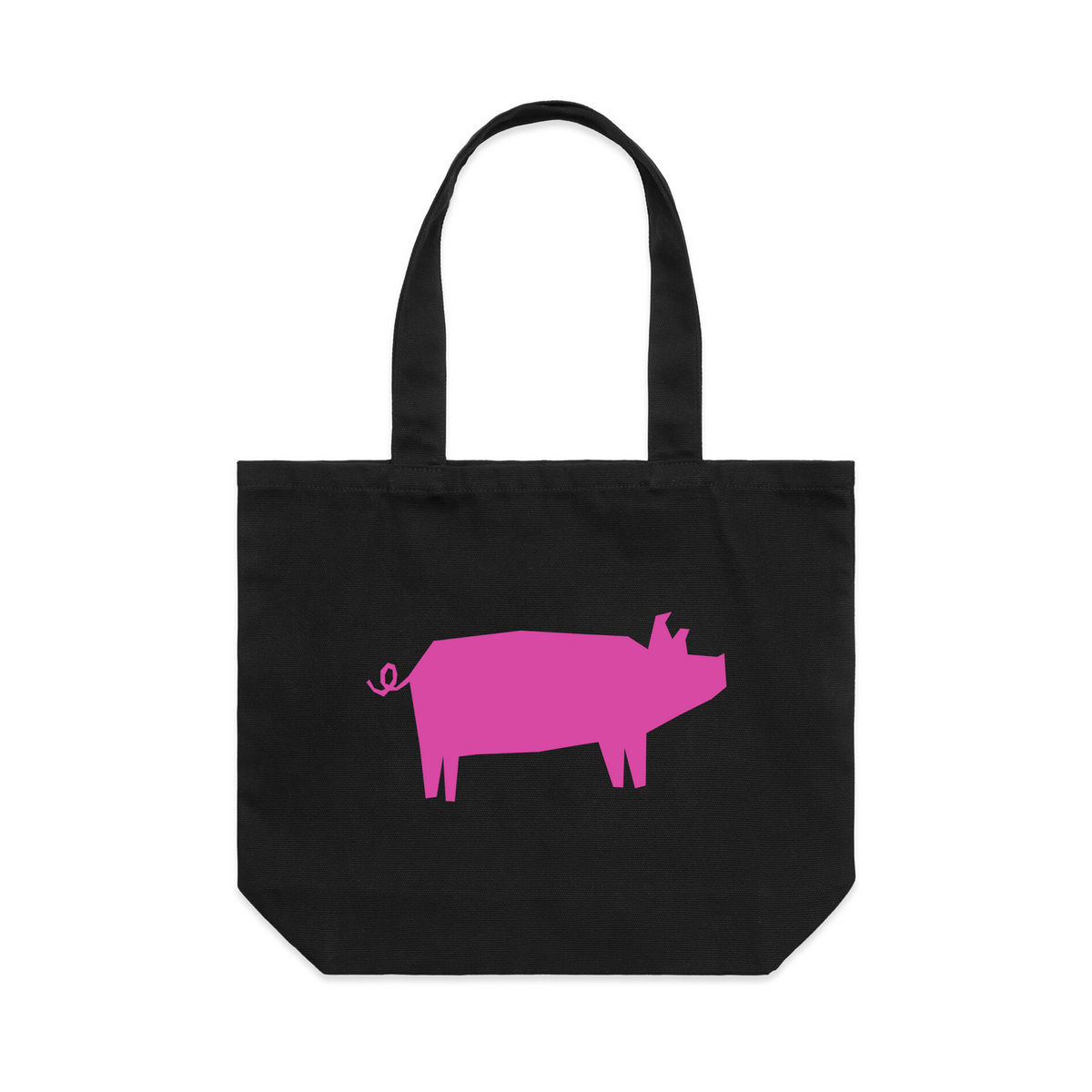 Black shoulder tote with Slush Pig Tote graphic by Lonely Kids Club
