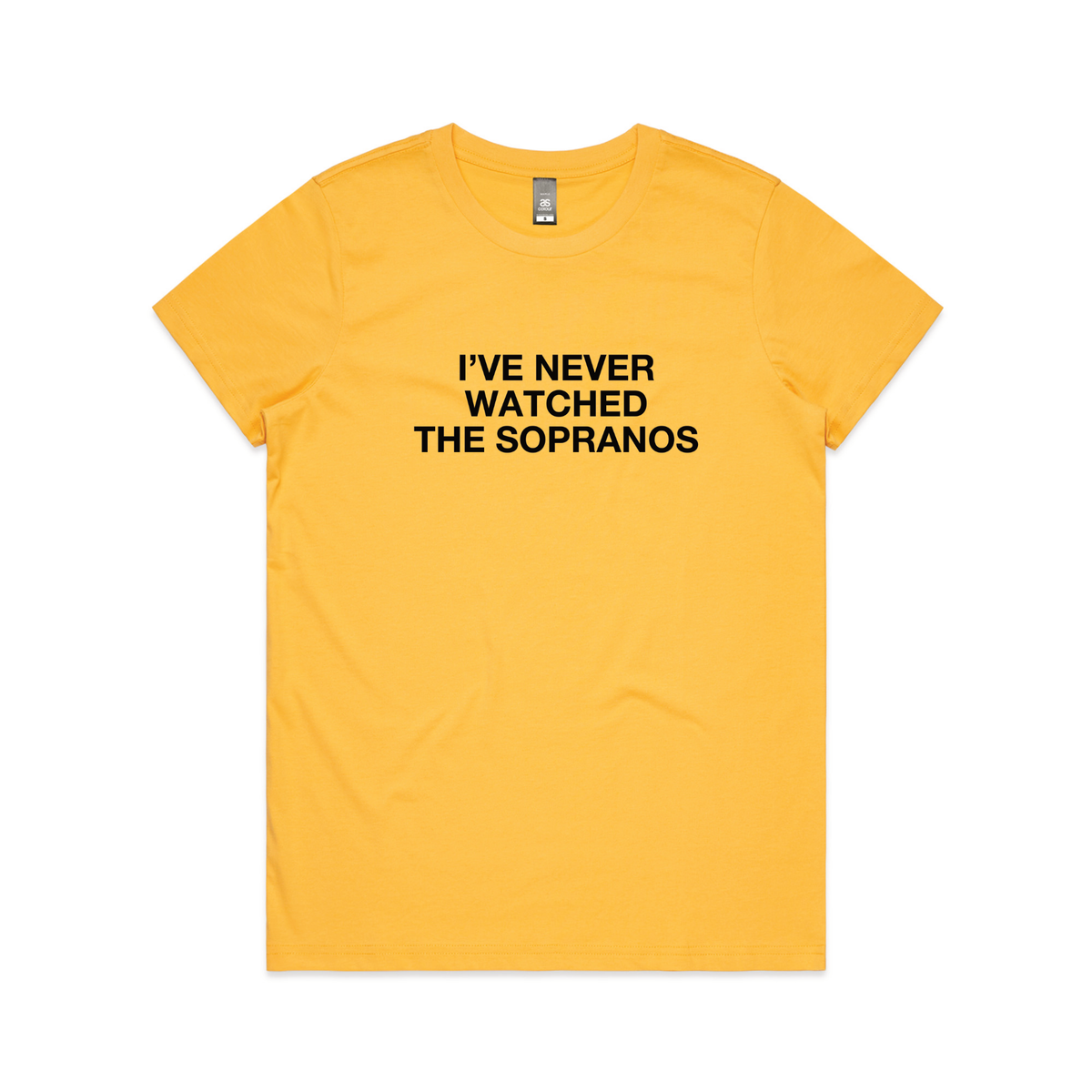 Yelllow Maple fitted t-shirt with The Sopranos TV design from Lonely Kids Club