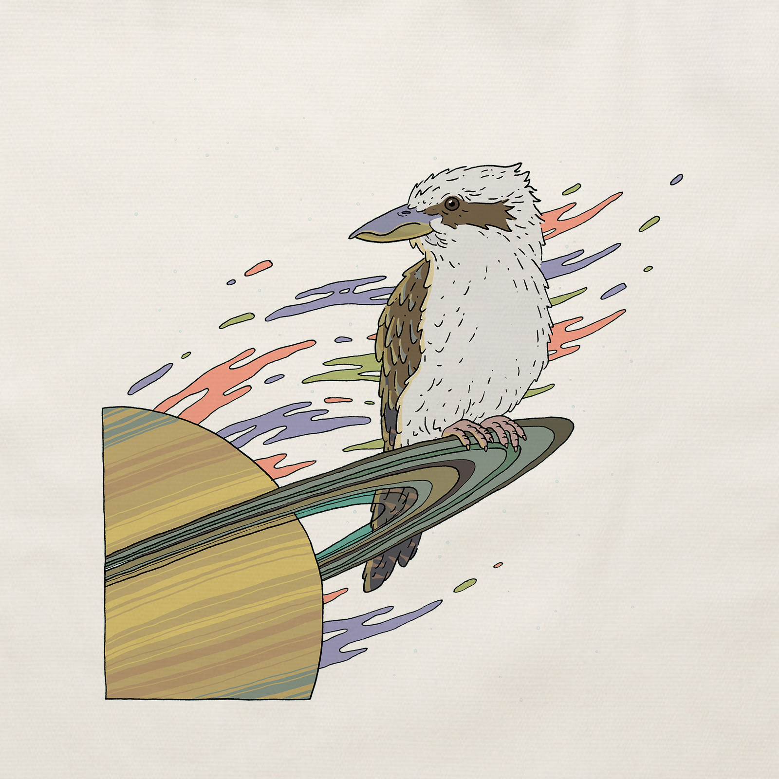 Space Kookaburra Tote tote bag by Lonely Kids Club