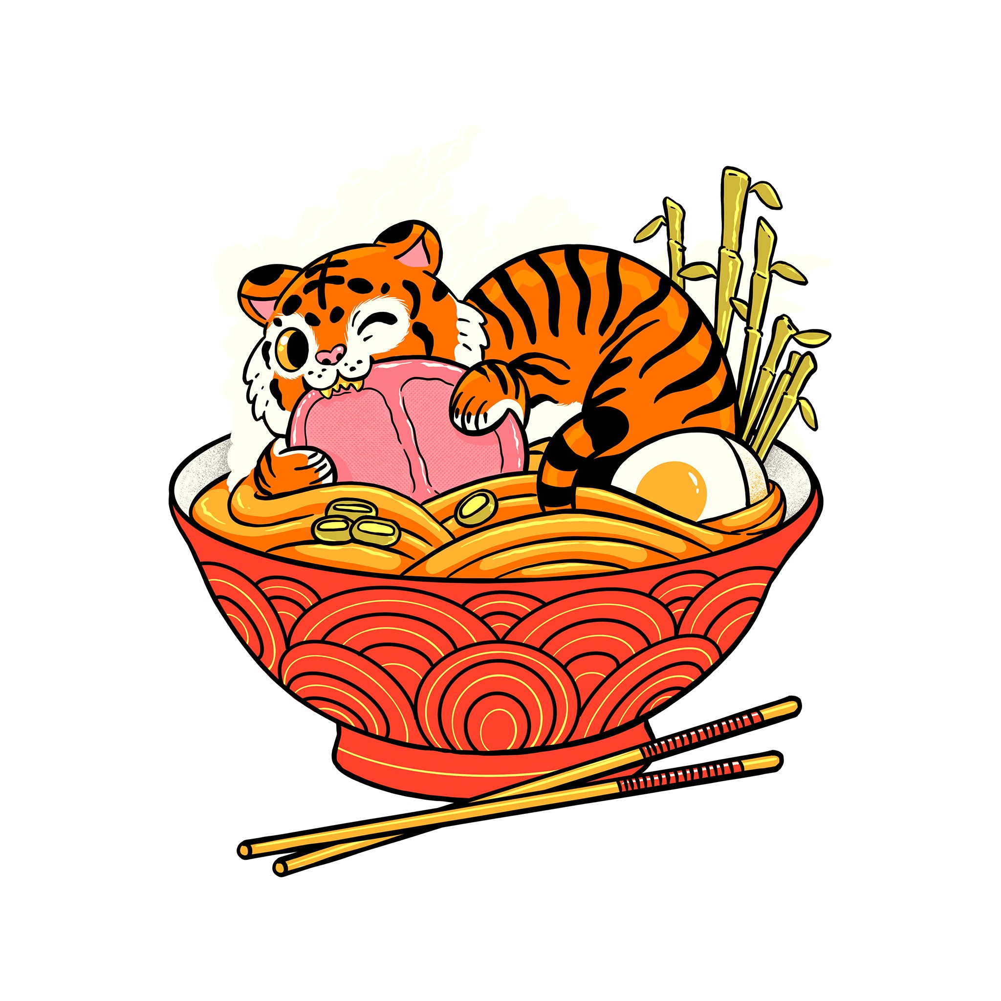 Tiger Ramen Oversized Tee
