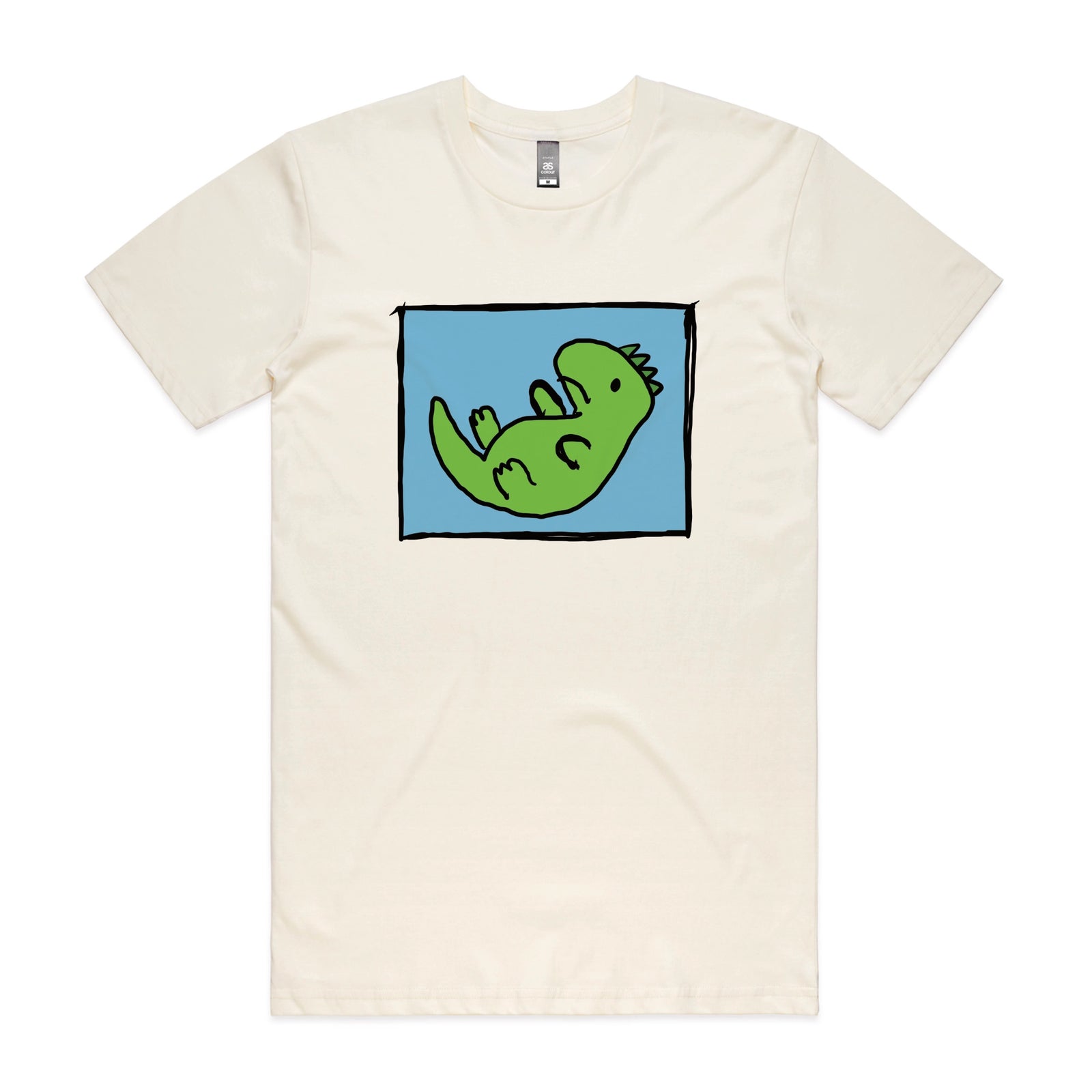 Ecru unisex t-shirt with Tyrannosaurus Rekt graphic by Lonely Kids Club
