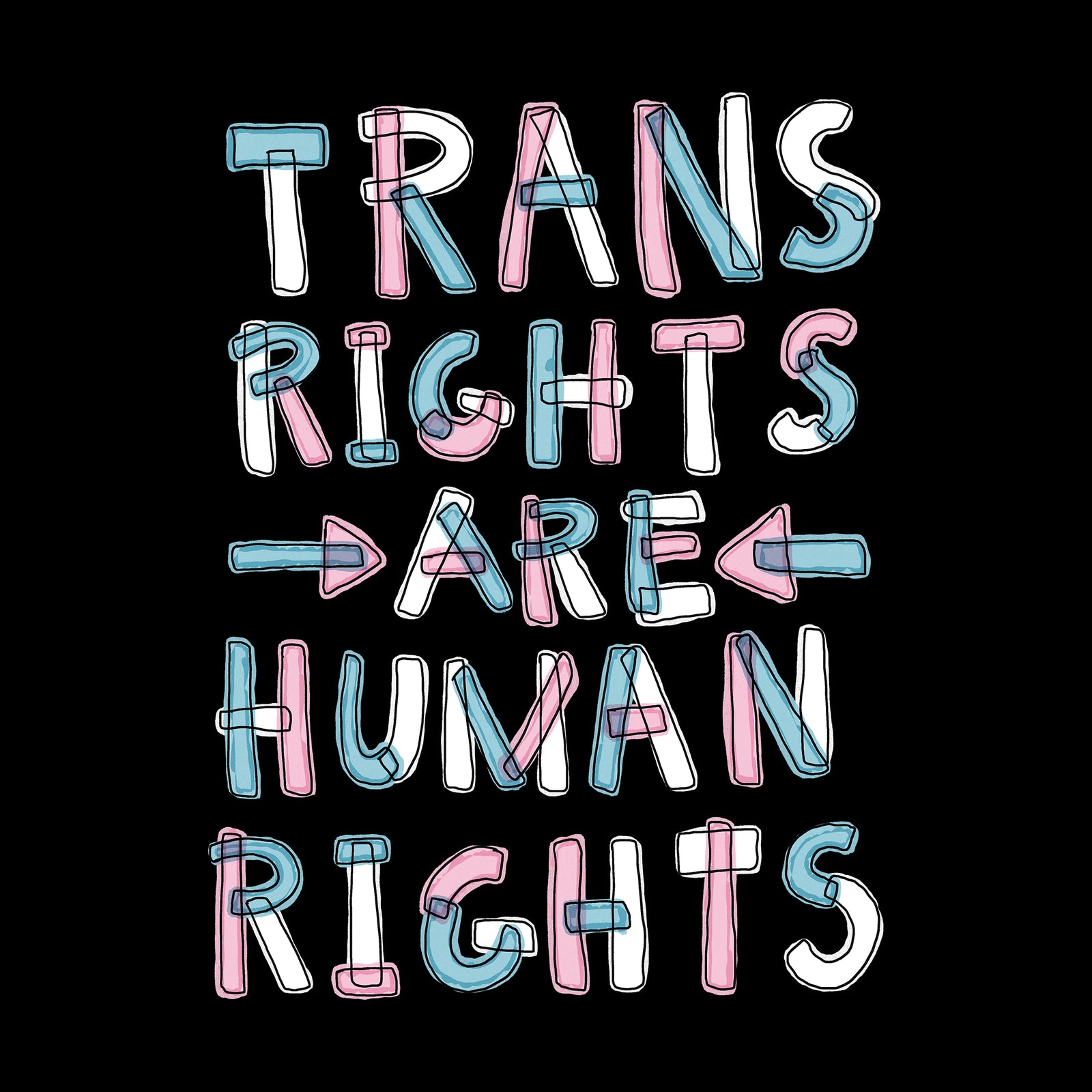 Trans Rights Are Human Rights Tote tote bag by Lonely Kids Club