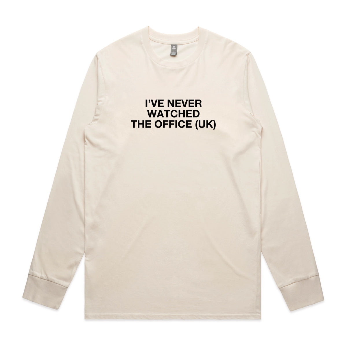 Ecru long sleeve t-shirt with The Office (UK) TV design from Lonely Kids Club