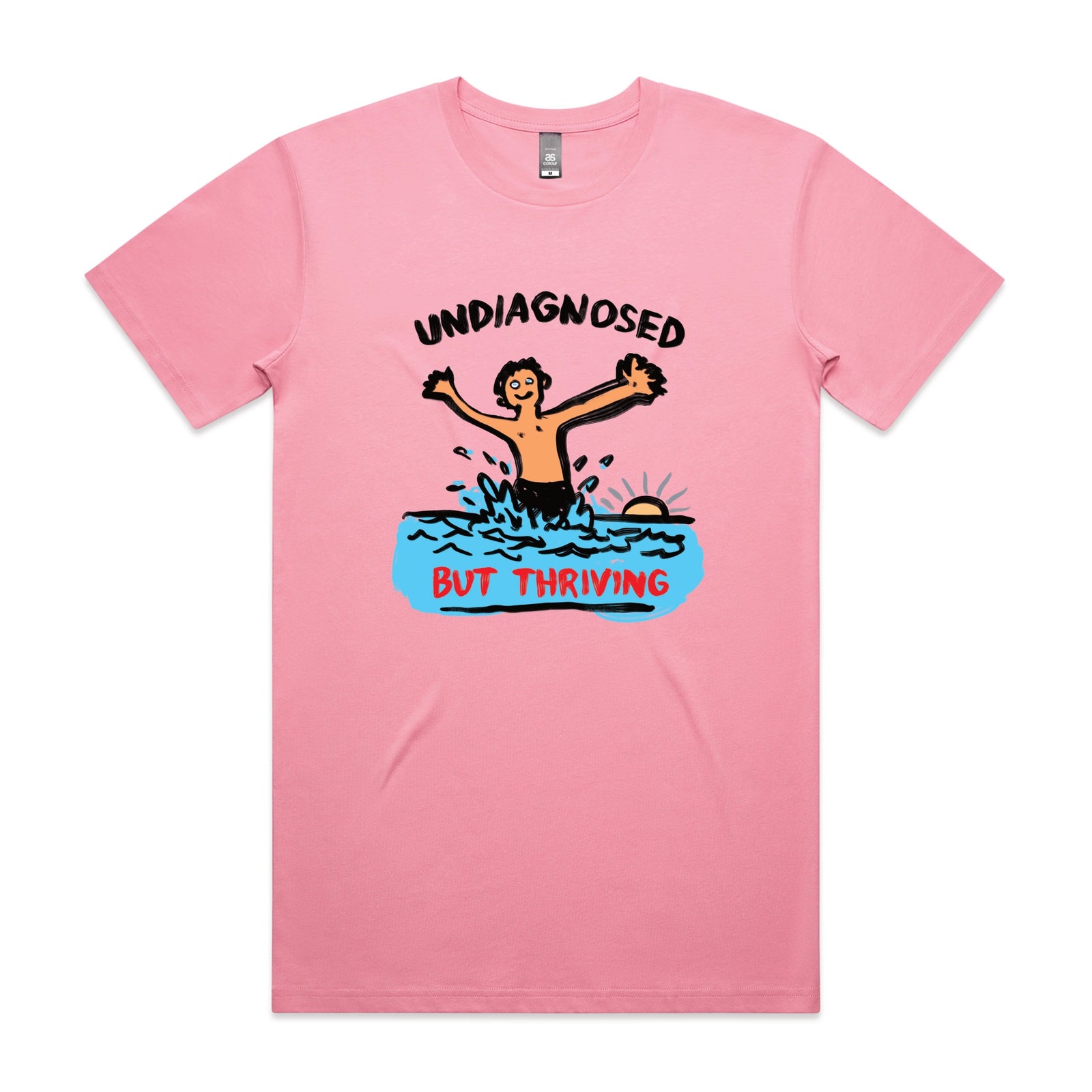 Bubblegum unisex t-shirt with Undiagnosed But Thriving graphic by Lonely Kids Club
