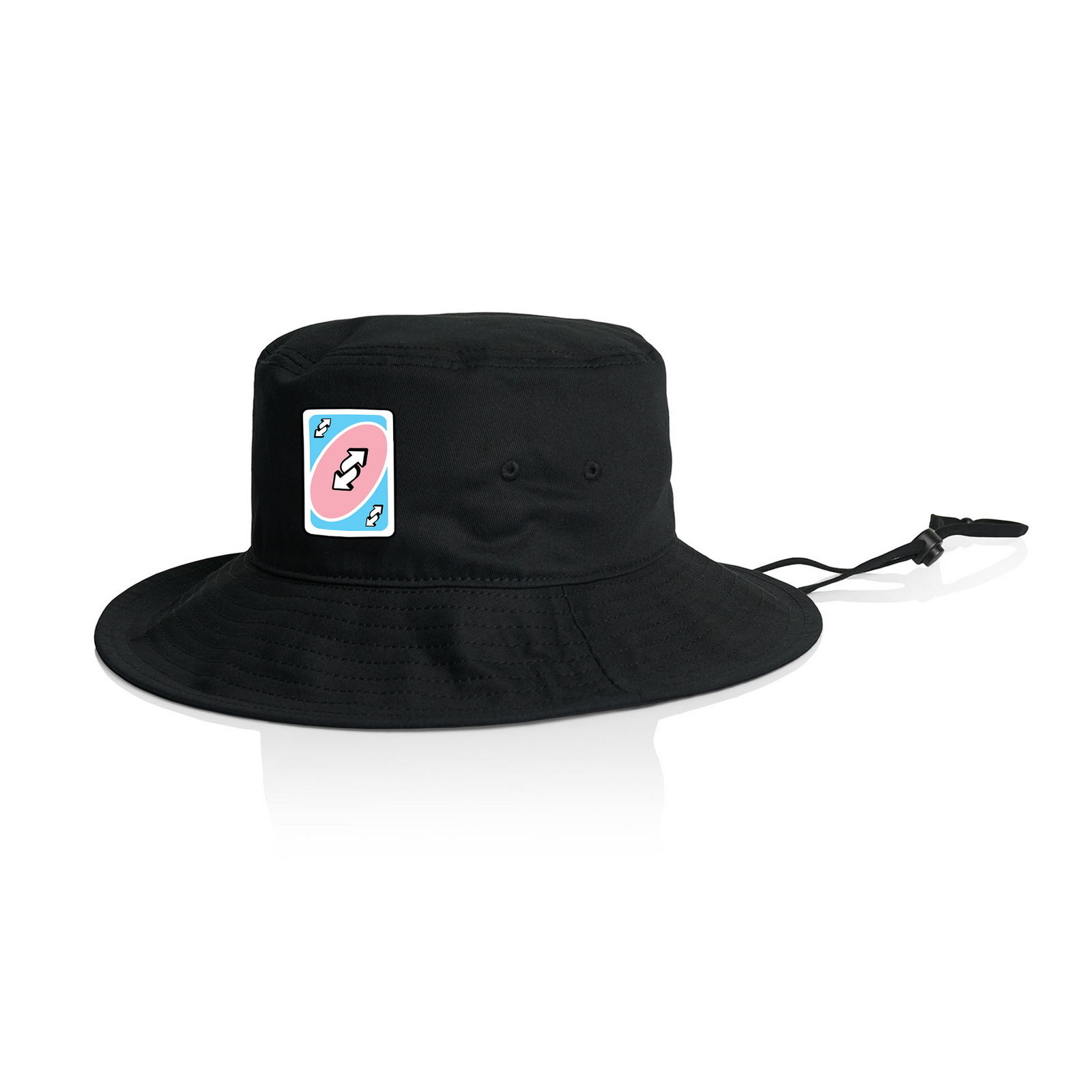 Black hat with Uno Who You Are Sun Hat graphic by Lonely Kids Club