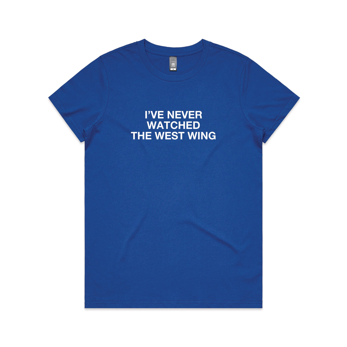 Royal Blue t-shirt with The West Wing TV design from Lonely Kids Club