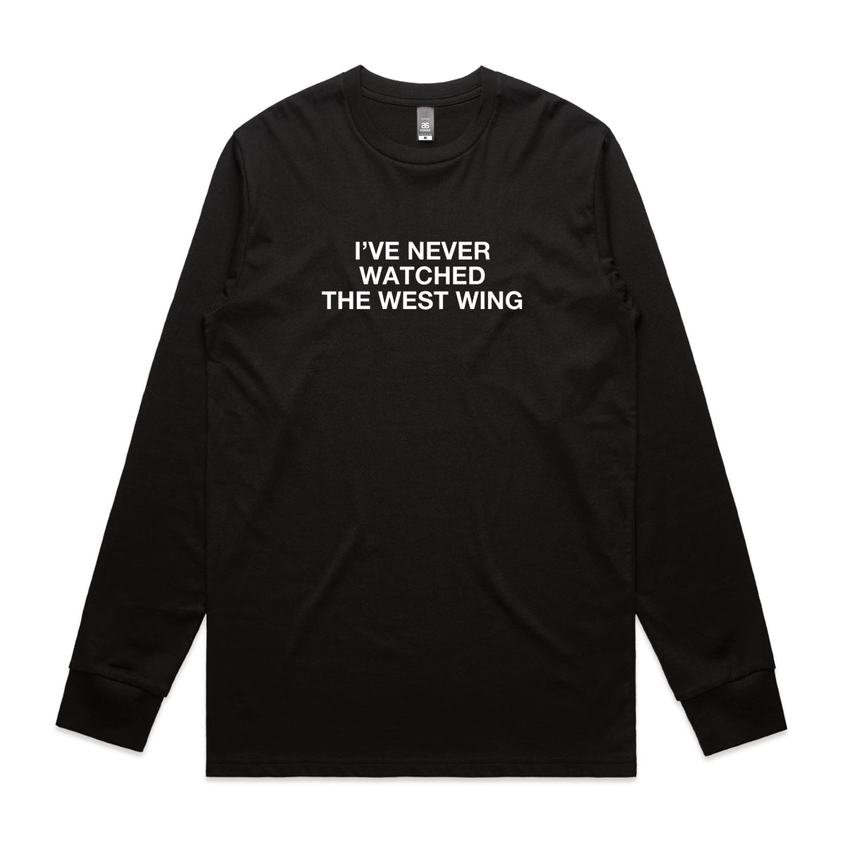 Black t-shirt with The West Wing TV design from Lonely Kids Club