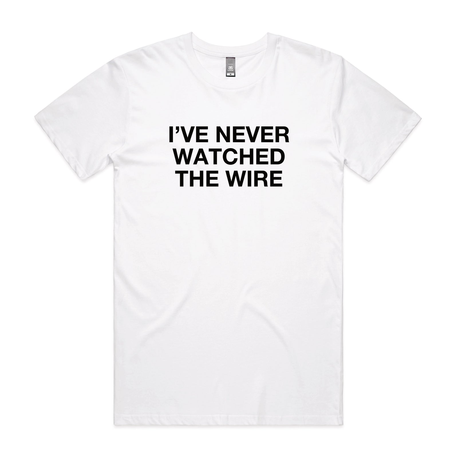 White unisex t-shirt with The Wire TV graphic by Lonely Kids Club