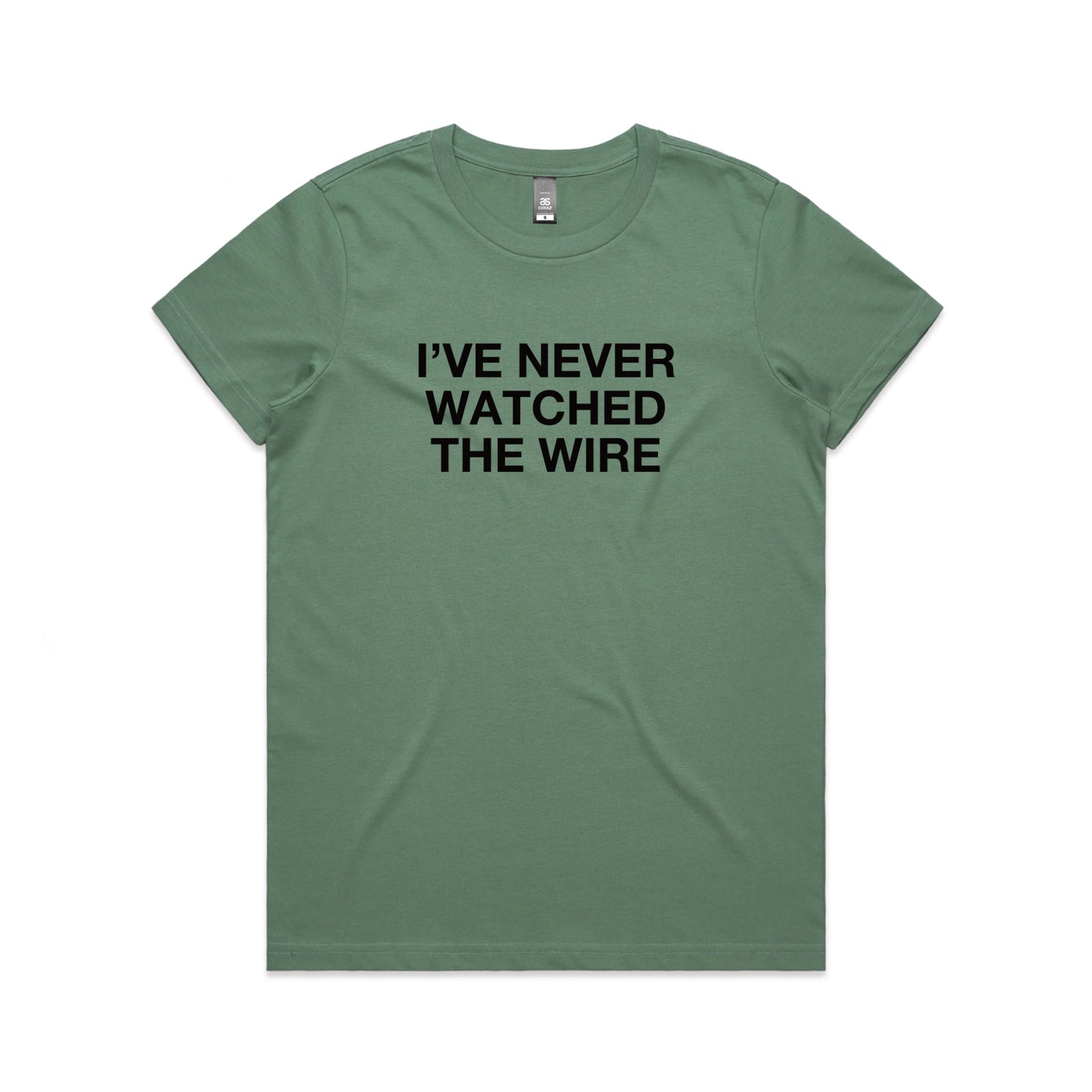 Sage fitted womens t-shirt with The Wire TV graphic by Lonely Kids Club