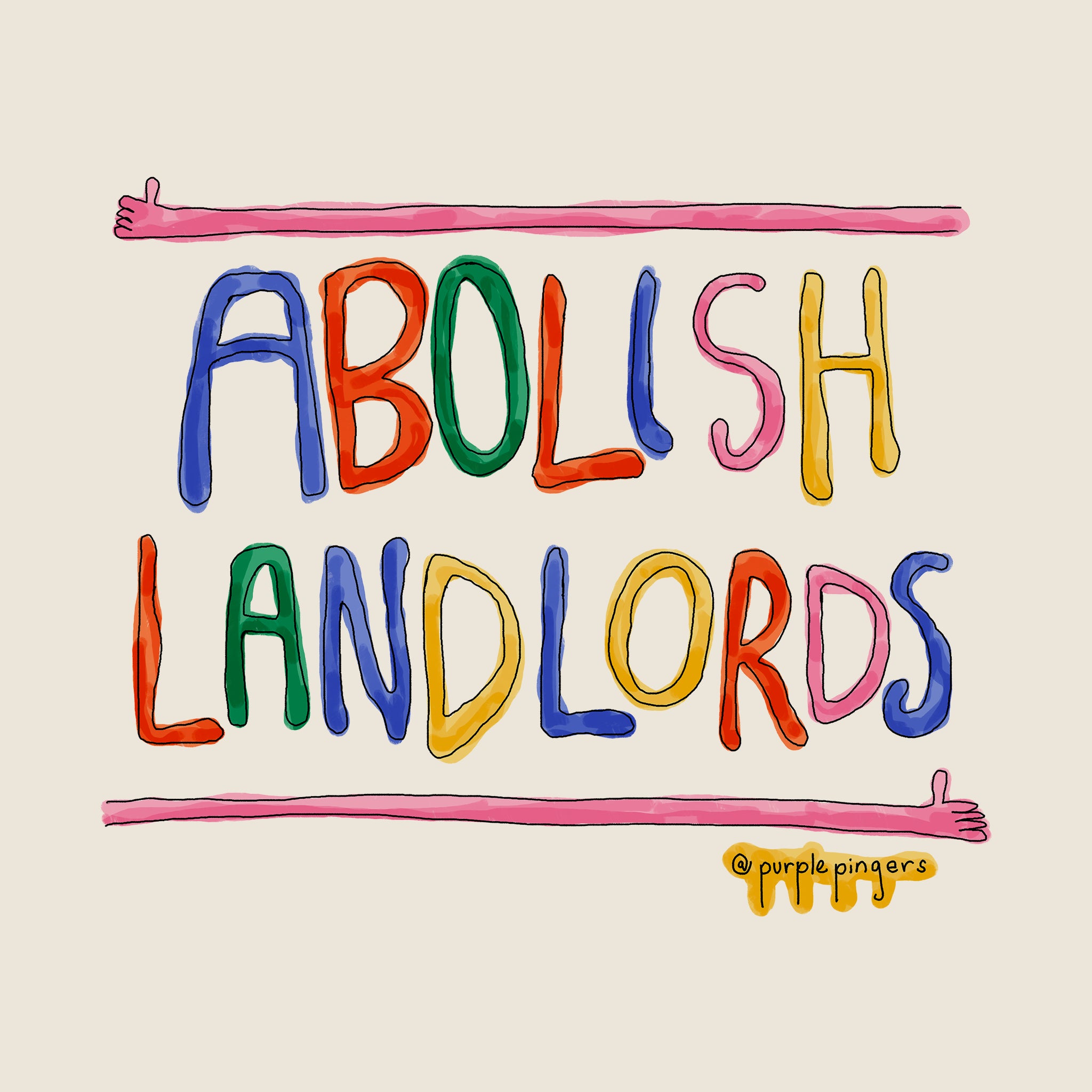 Abolish Landlords Oversized Tee