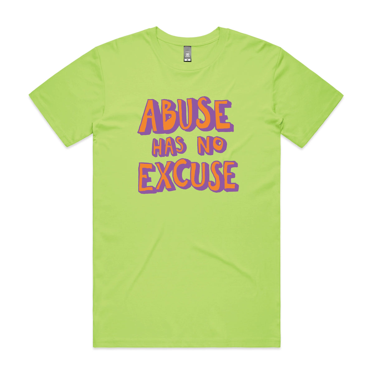 Abuse Has No Excuse t-shirt design, artwork by Claire Harrison for Lonely Kids Club