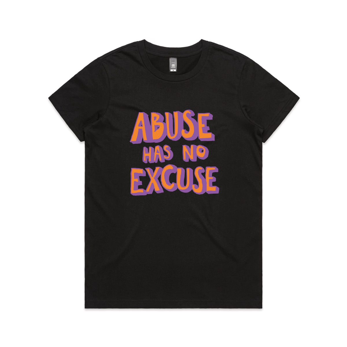 Abuse Has No Excuse t-shirt design, artwork by Claire Harrison for Lonely Kids Club