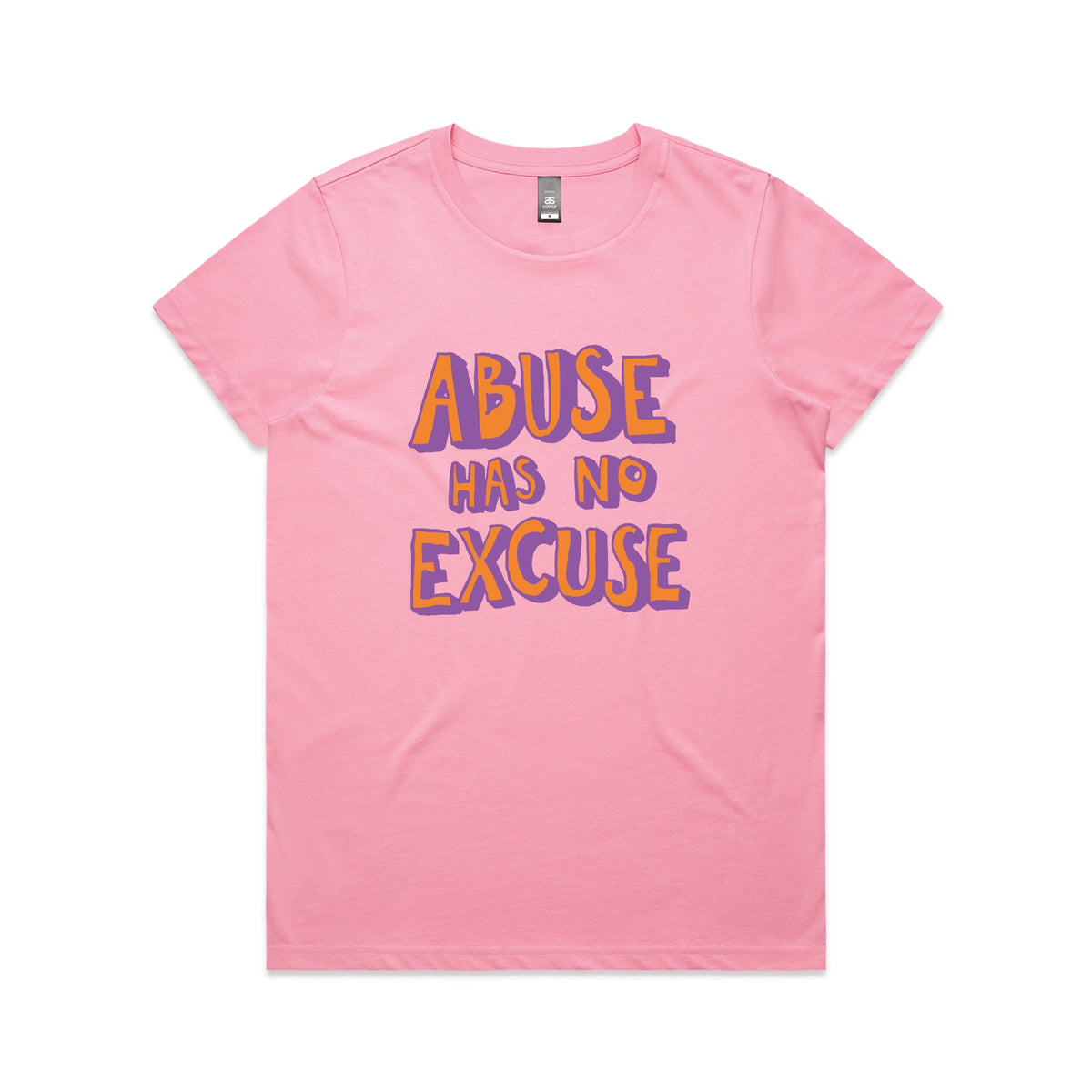 Abuse Has No Excuse t-shirt design, artwork by Claire Harrison for Lonely Kids Club