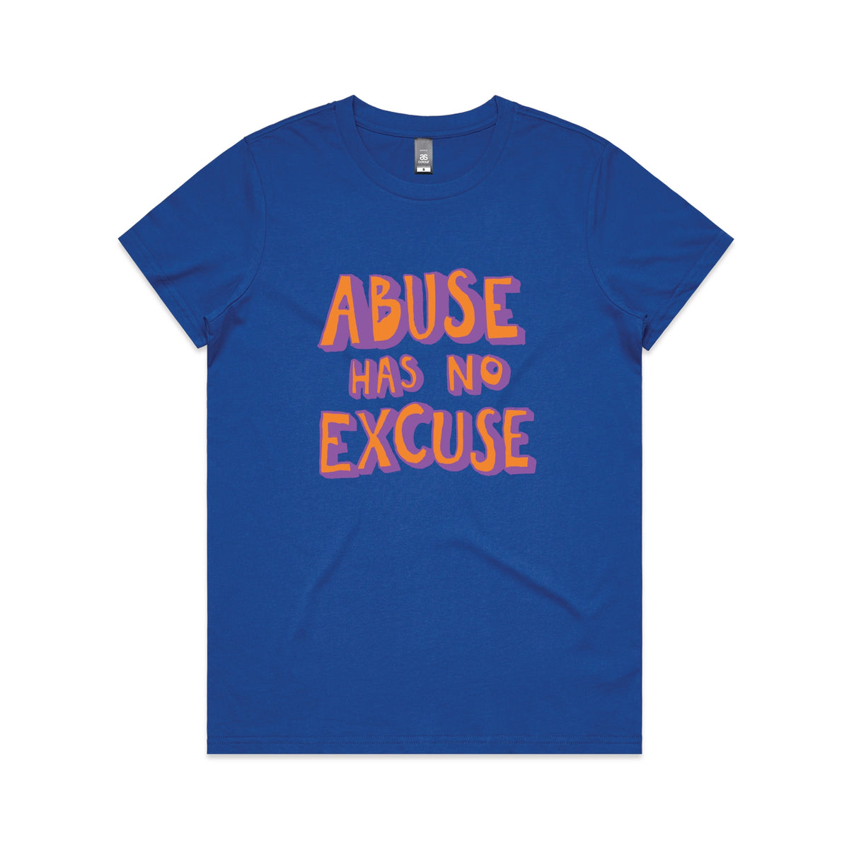 Abuse Has No Excuse t-shirt design, artwork by Claire Harrison for Lonely Kids Club