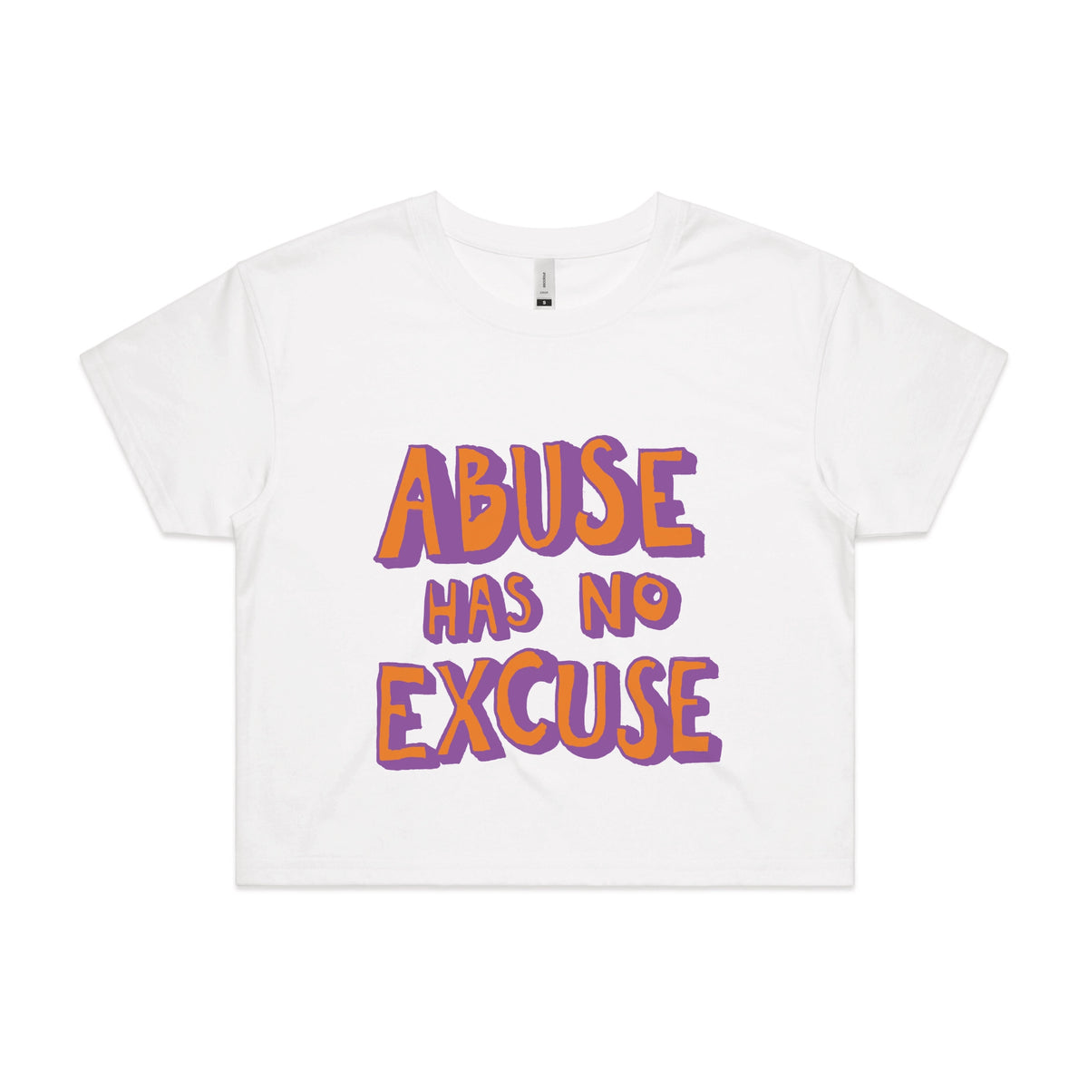 Abuse Has No Excuse t-shirt design, artwork by Claire Harrison for Lonely Kids Club
