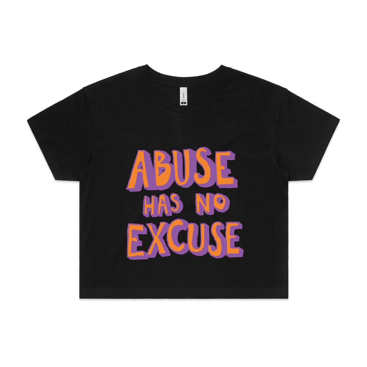 Abuse Has No Excuse t-shirt design, artwork by Claire Harrison for Lonely Kids Club