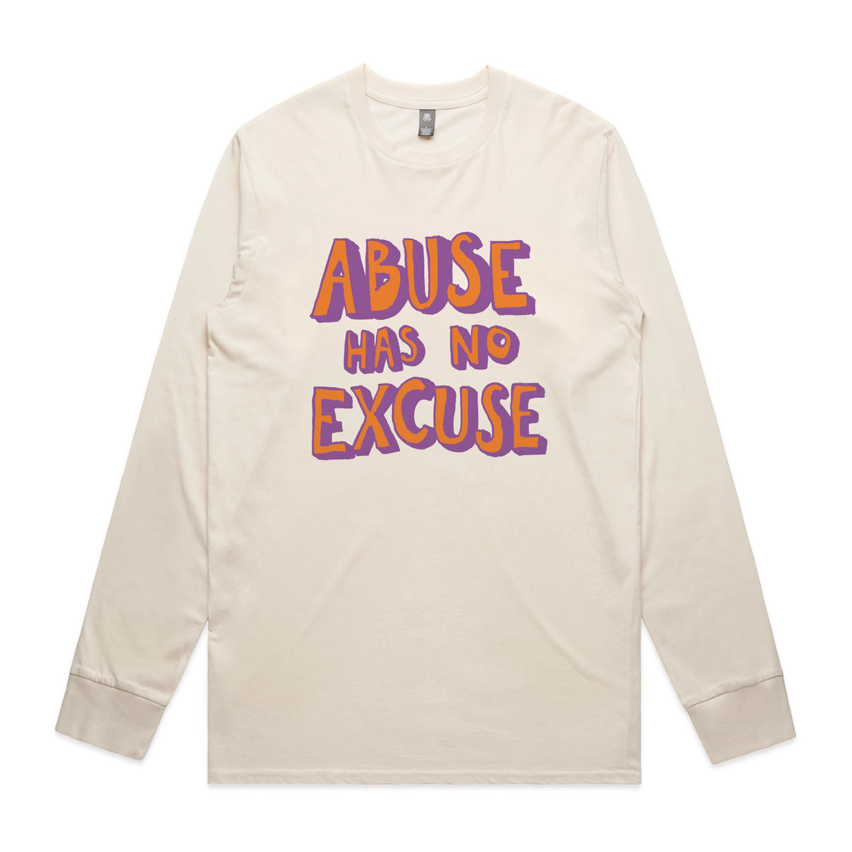 Abuse Has No Excuse t-shirt design, artwork by Claire Harrison for Lonely Kids Club