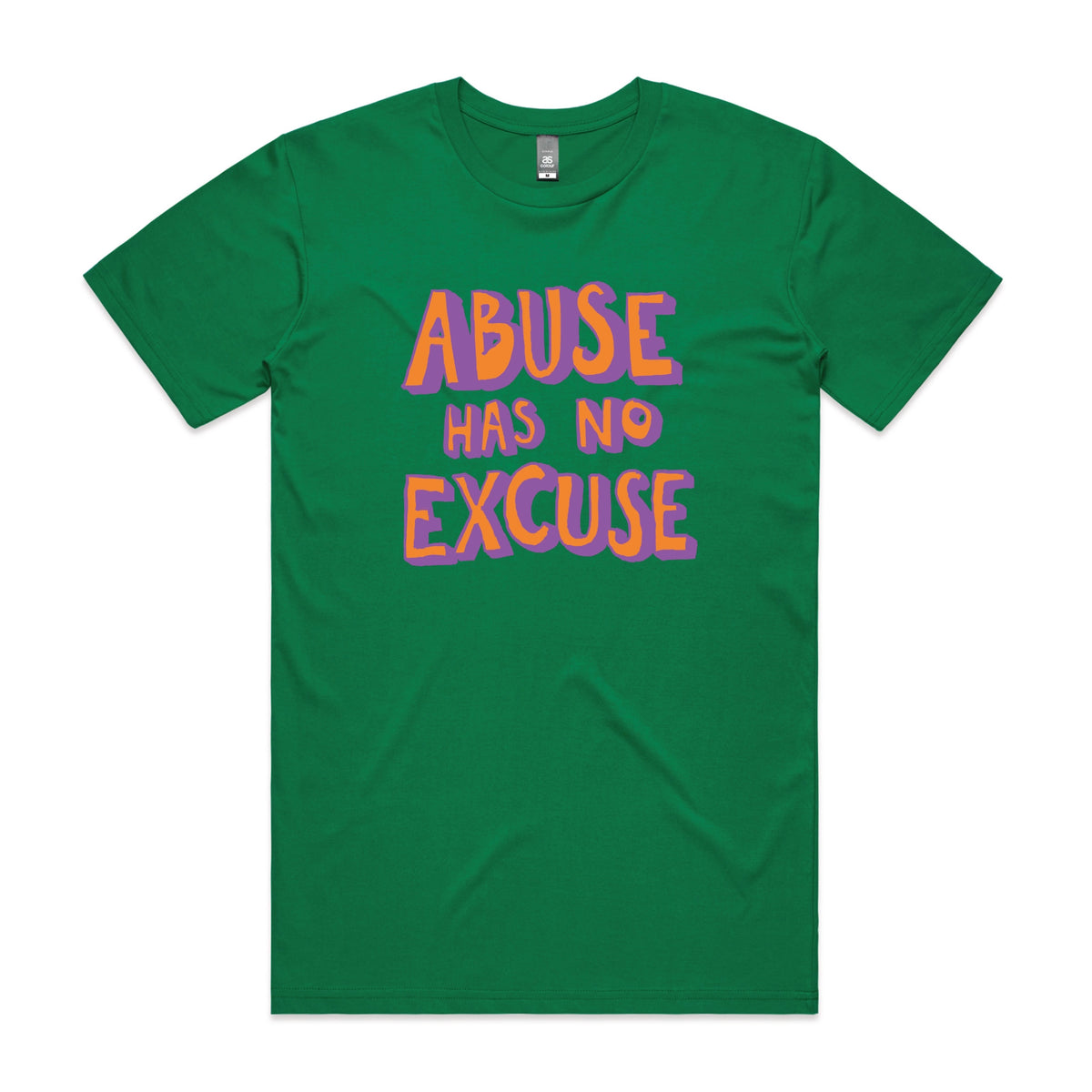 Abuse Has No Excuse t-shirt design, artwork by Claire Harrison for Lonely Kids Club