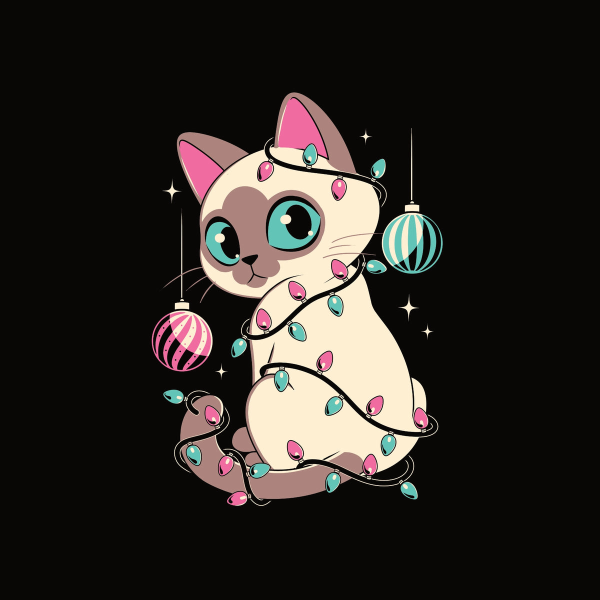 Bauble Cat t-shirt by Lonely Kids Club