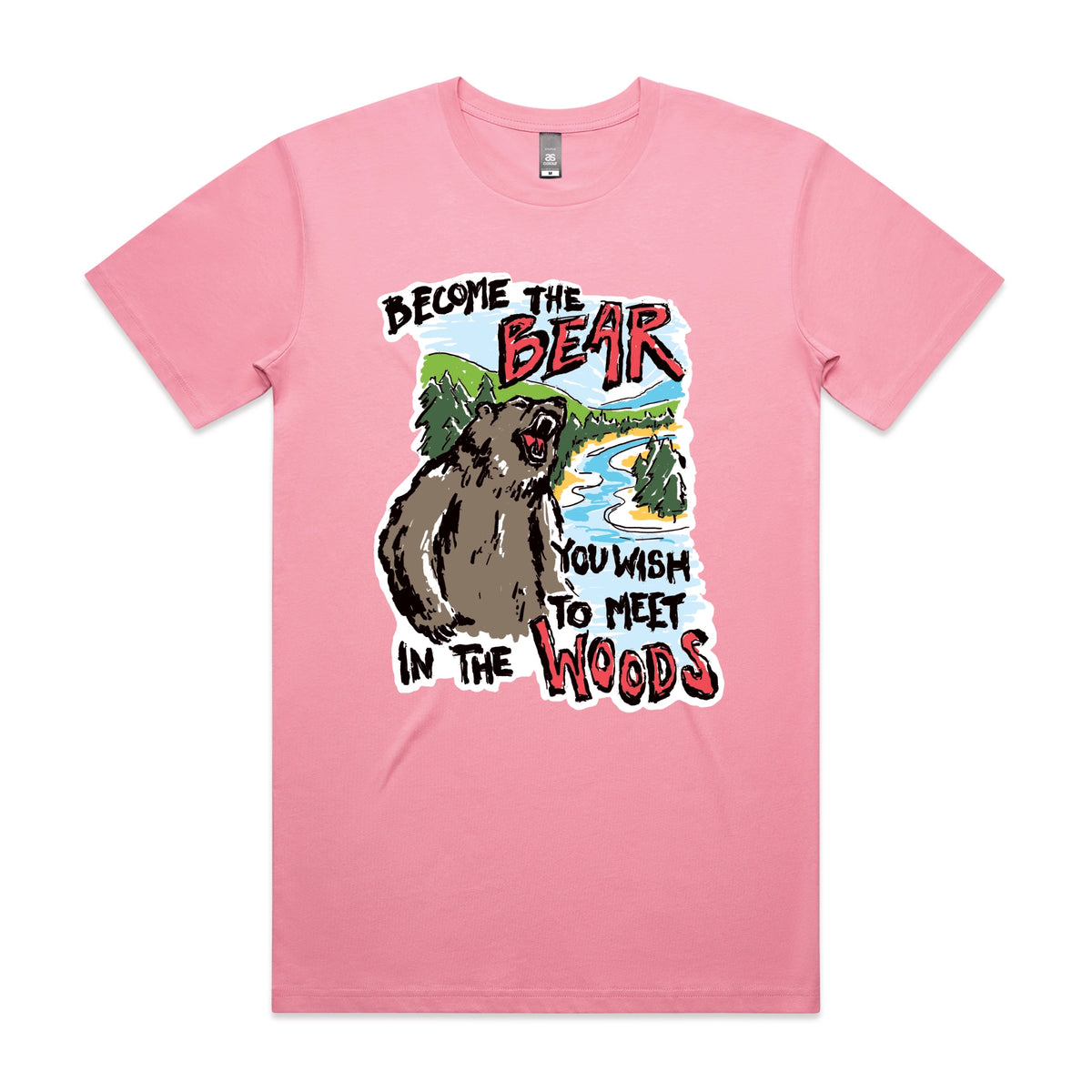 Bubblegum unisex t-shirt with Become The Bear graphic by Lonely Kids Club