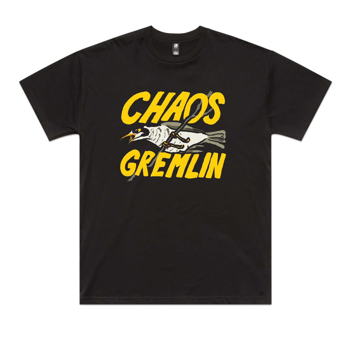 Black oversized t-shirt with Chaos Gremlin graphic by Lonely Kids Club