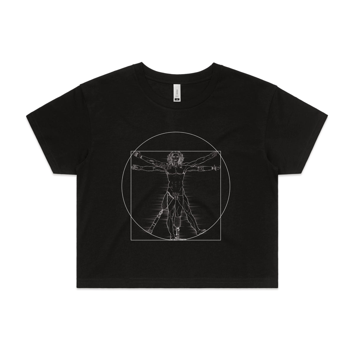 Black crop top with I Deal Man graphic by Lonely Kids Club