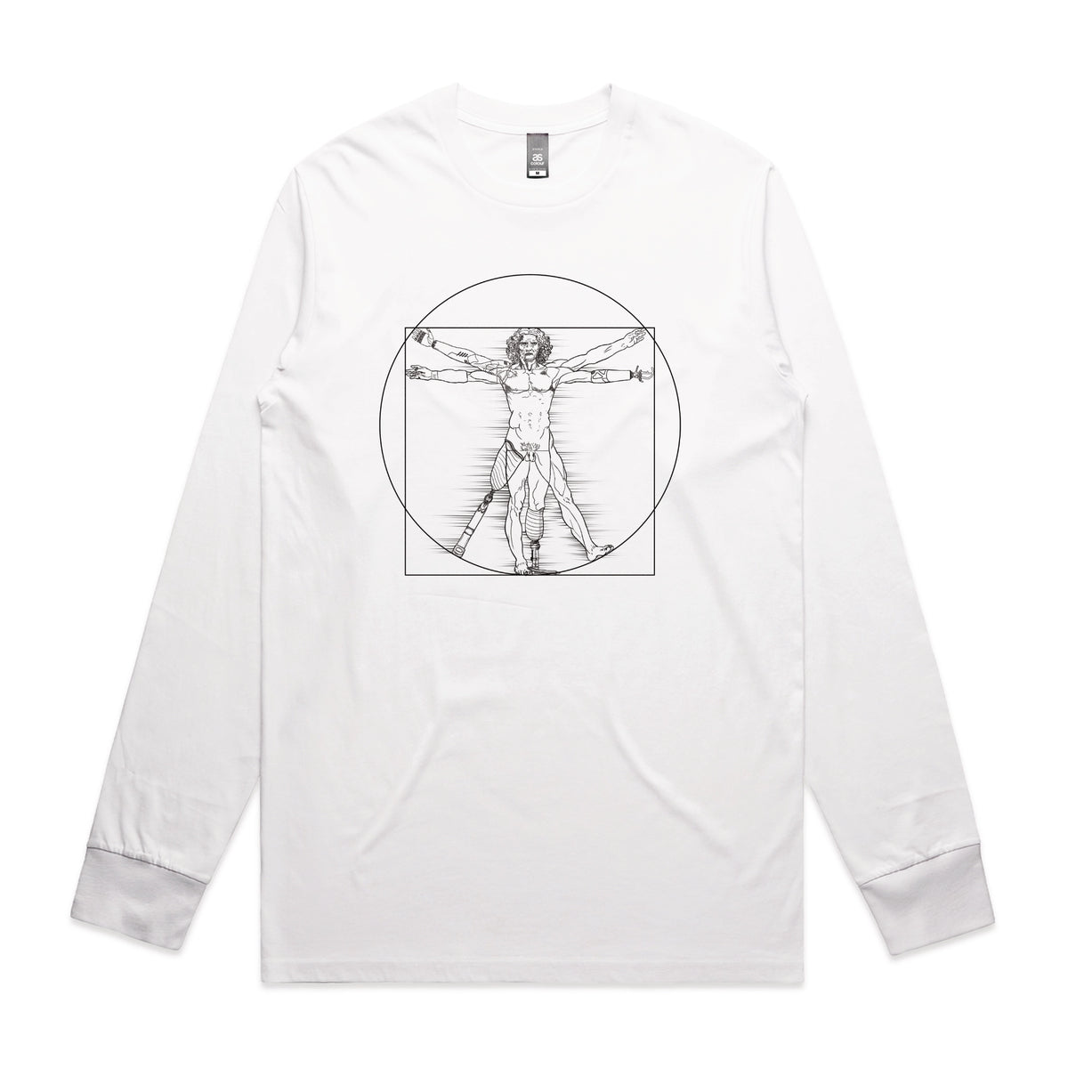 White long sleeve t-shirt with I Deal Man graphic by Lonely Kids Club