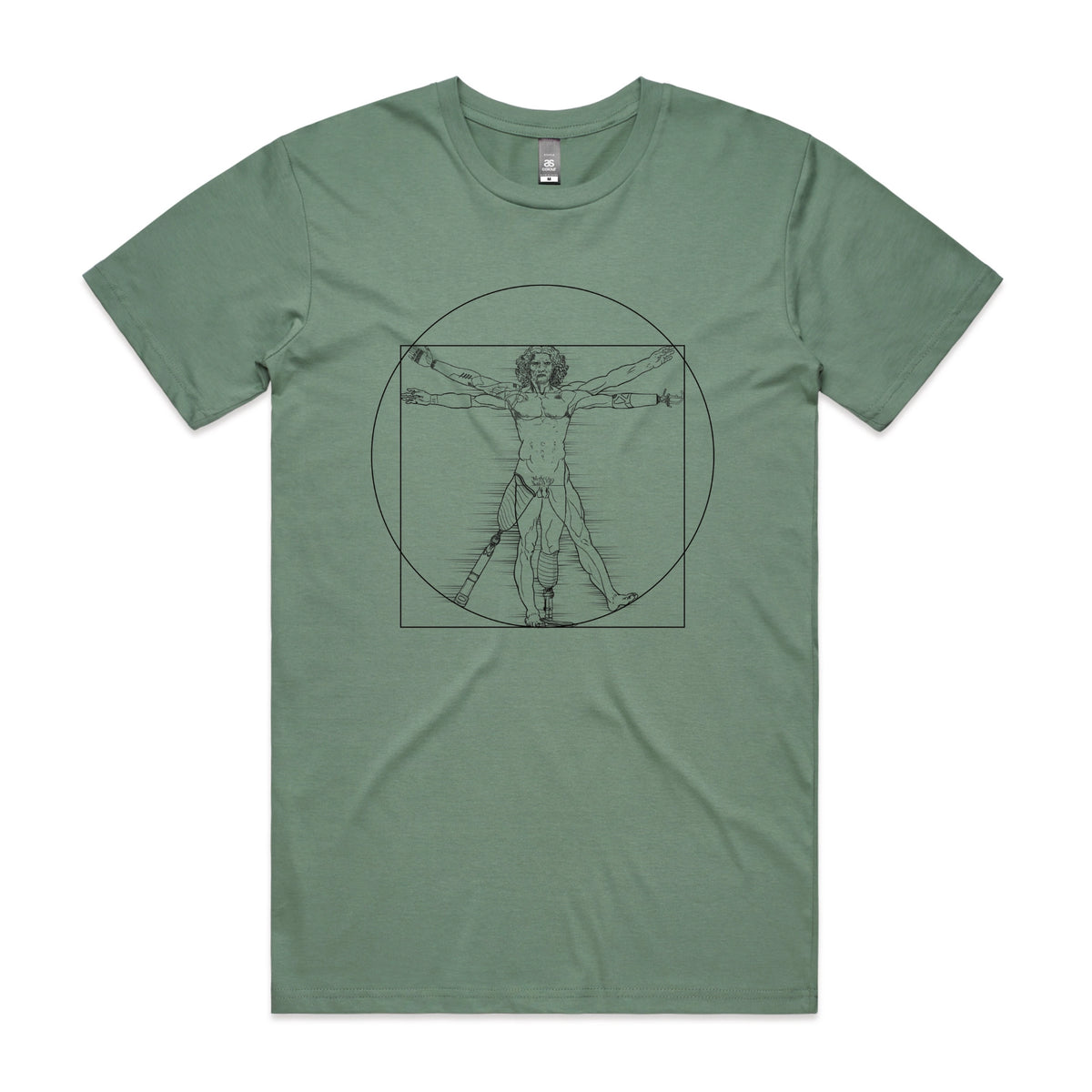 Sage unisex t-shirt with I Deal Man graphic by Lonely Kids Club