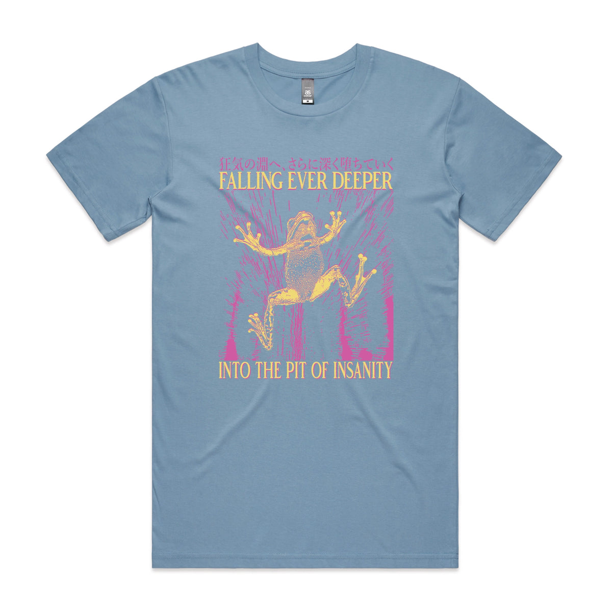 Carolina Blue unisex t-shirt with Falling Ever Deeper graphic by Lonely Kids Club