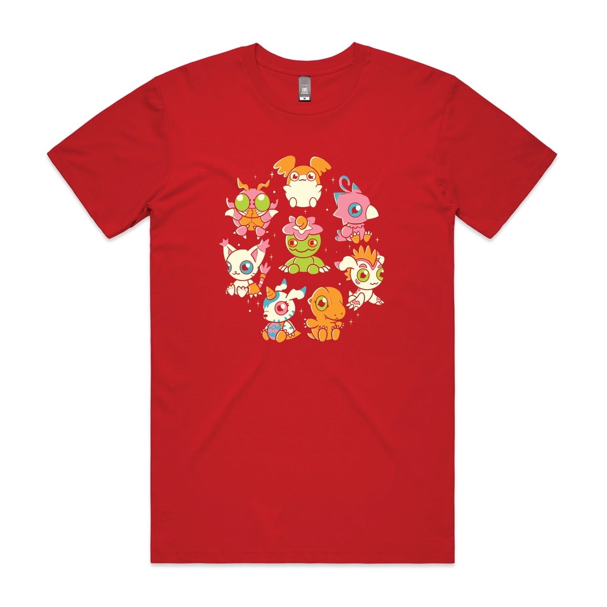 Red unisex t-shirt with Digicute graphic by Lonely Kids Club