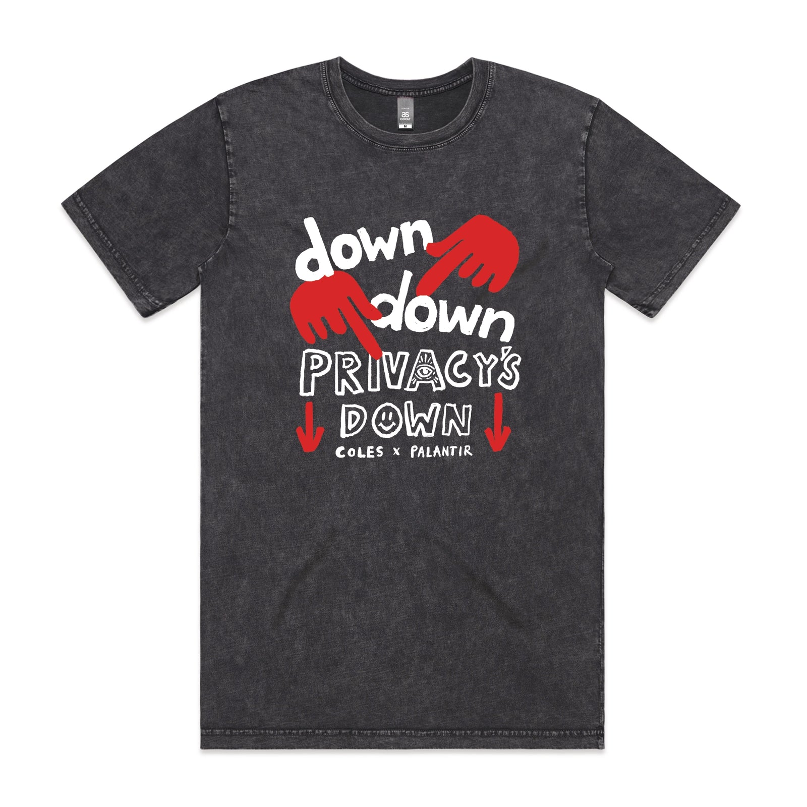 Acid Wash unisex t-shirt with Privacy's Down graphic by Lonely Kids Club