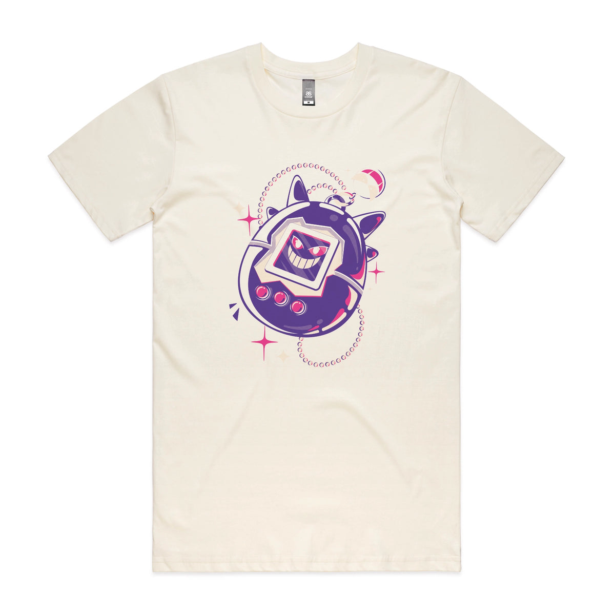 Ecru unisex t-shirt with Ghostigotchi graphic by Lonely Kids Club