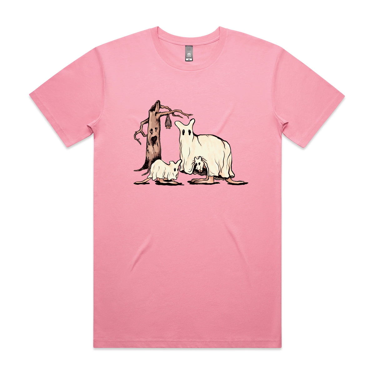 Bubblegum unisex t-shirt with Ghostaroos graphic by Lonely Kids Club