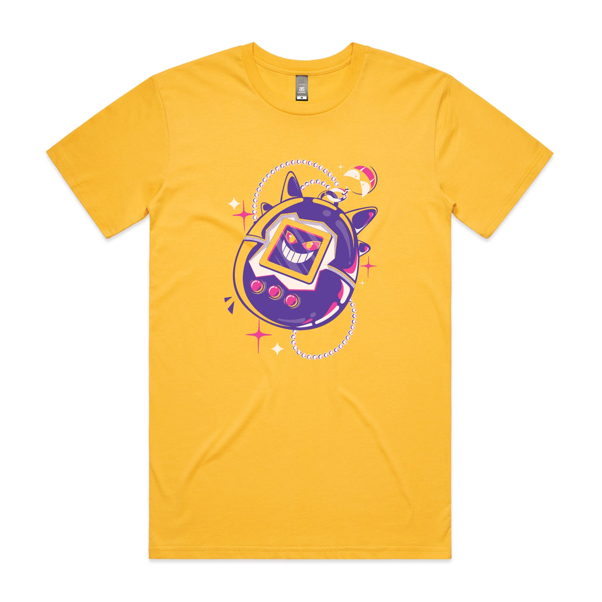 Yellow unisex t-shirt with Ghostigotchi graphic by Lonely Kids Club