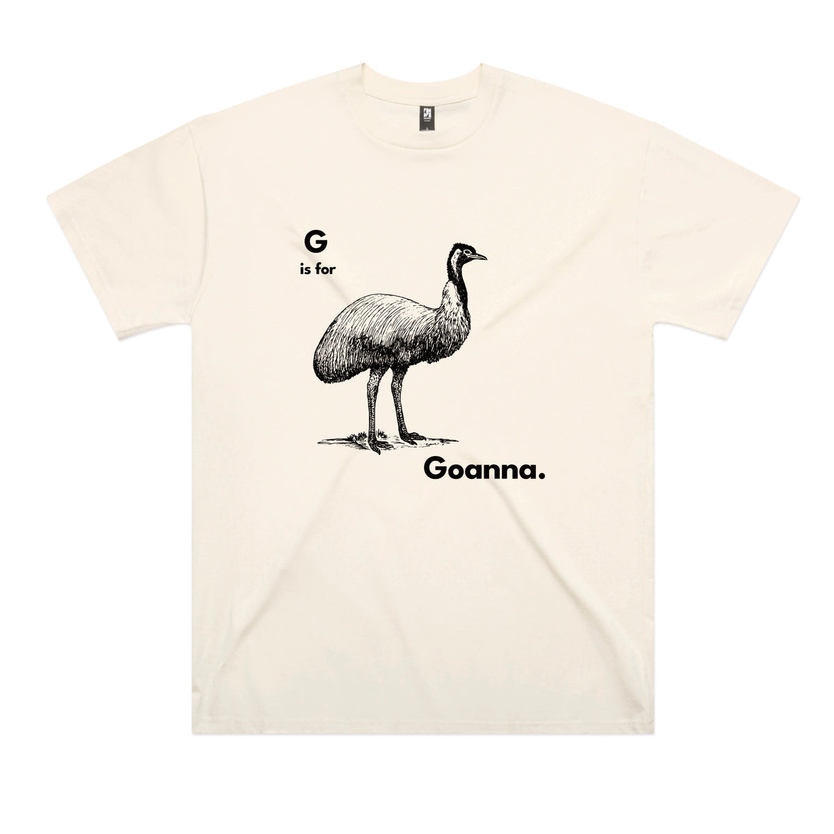 Natural oversized t-shirt with G Is For Goanna graphic by Lonely Kids Club